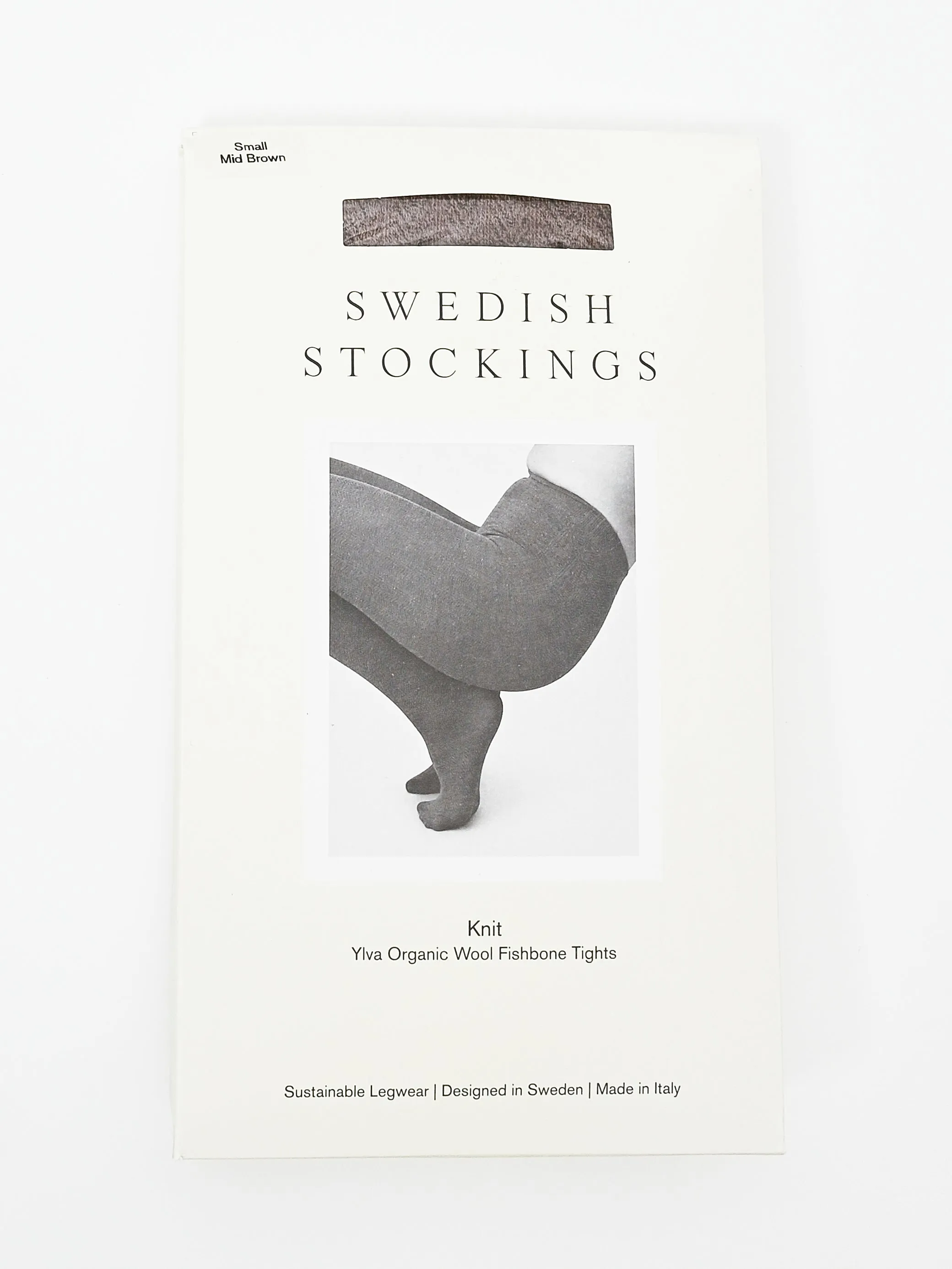 Mid Brown Knit Ylva Wool Fishbone Tights sold by Frances May Houseline product image thumbnail 4