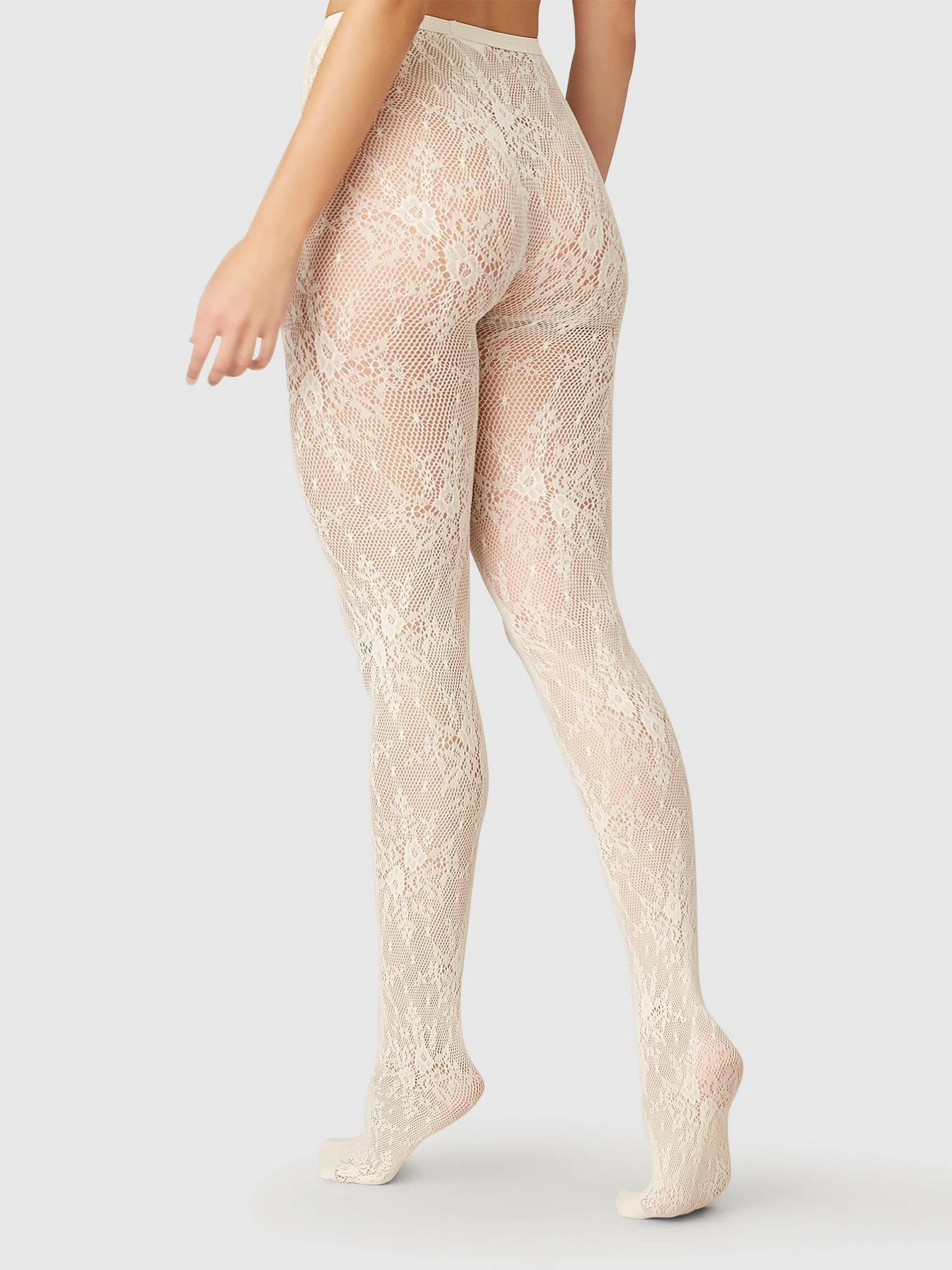 Ivory Lace Rosa Tights sold by Frances May Houseline product image thumbnail 3