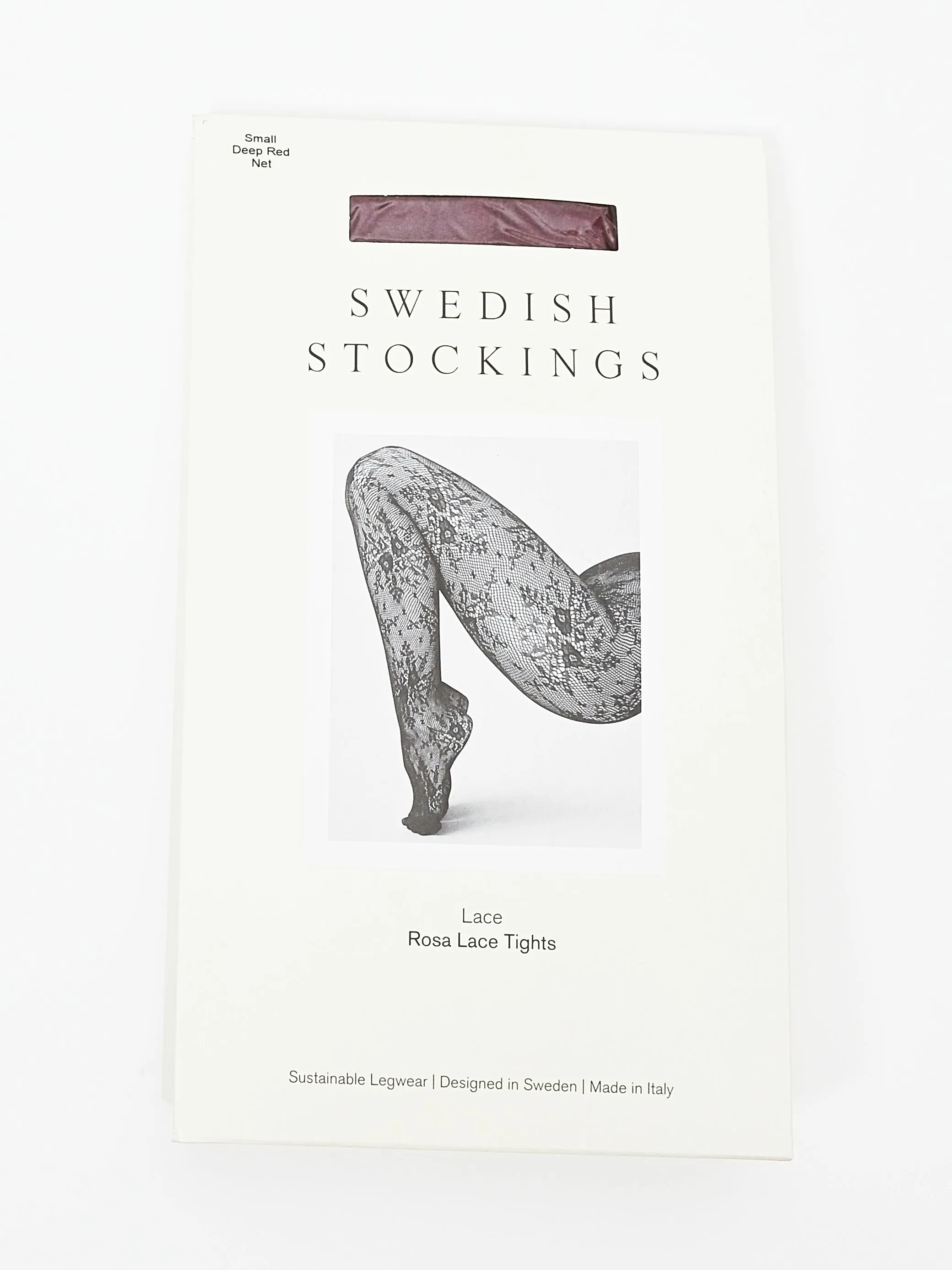 Deep Red Lace Rosa Tights sold by Frances May Houseline product image thumbnail 3