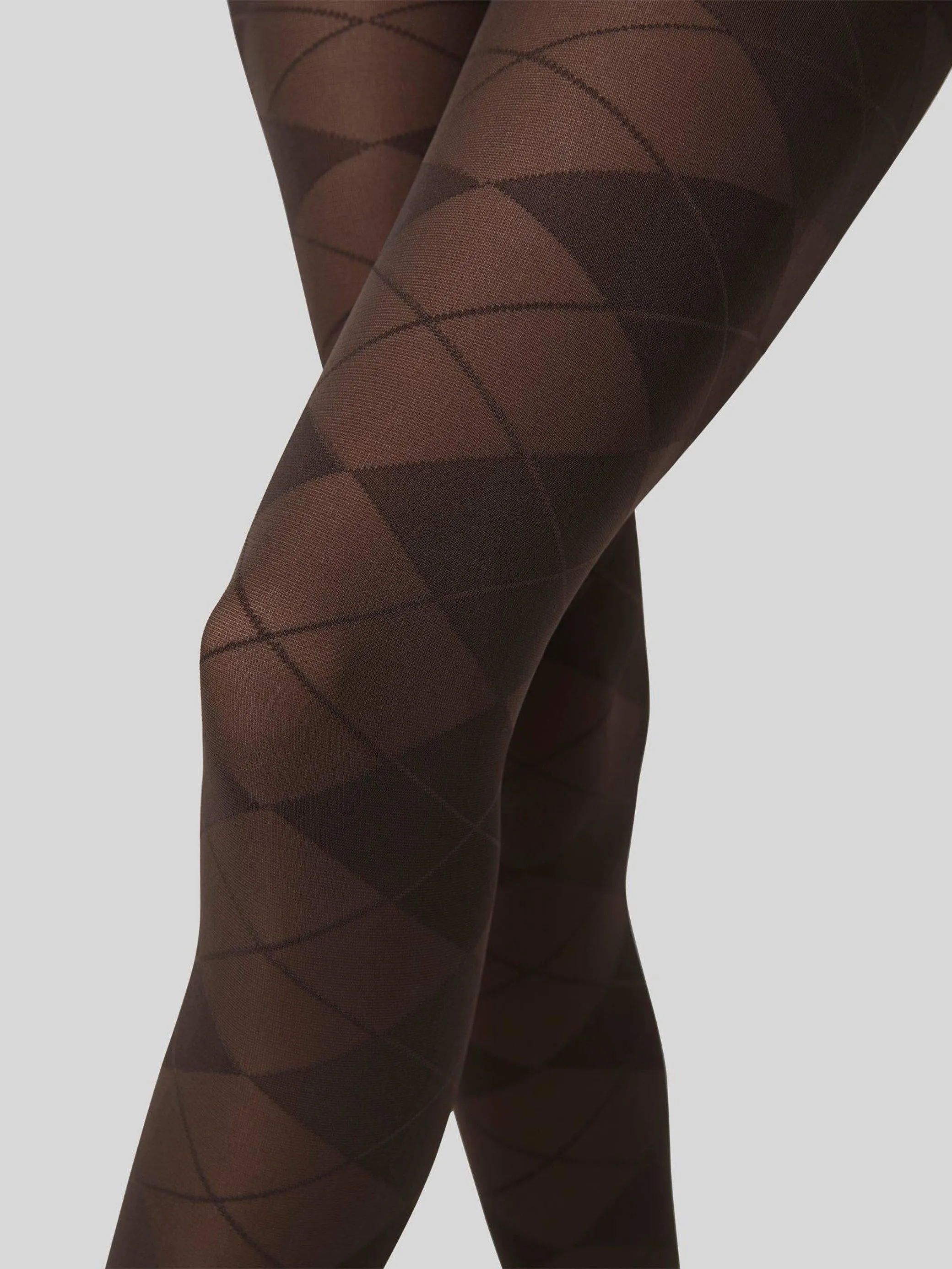50 Den Dark Brown Rebecka Argyle Tights sold by Frances May Houseline