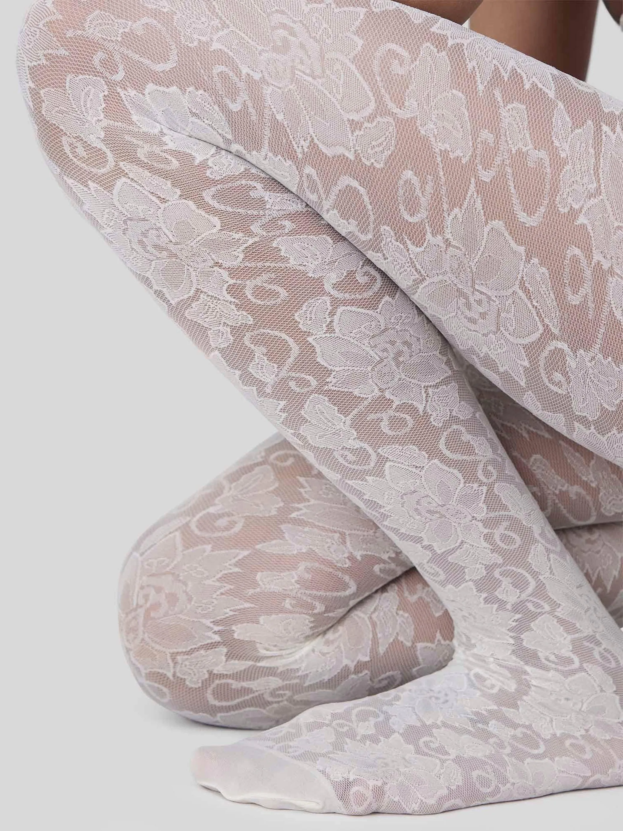 20 Den Ivory Lily Lace Tights sold by Frances May Houseline product image thumbnail 3