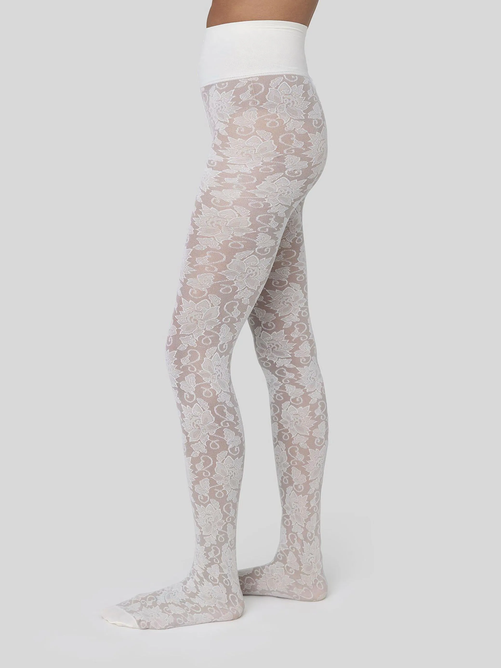 20 Den Ivory Lily Lace Tights sold by Frances May Houseline product image thumbnail 2