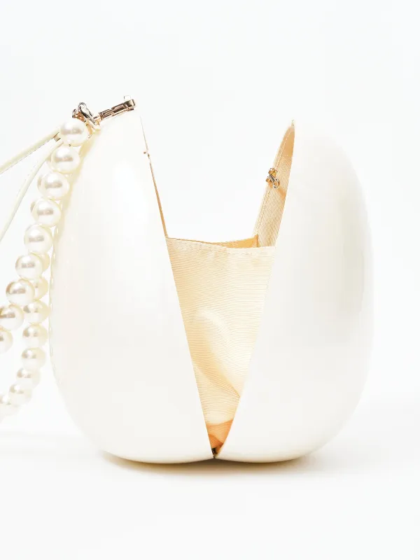 Pearl/Pearl Large Egg Bag W/XL Pearl Crossbody sold by Frances May Houseline