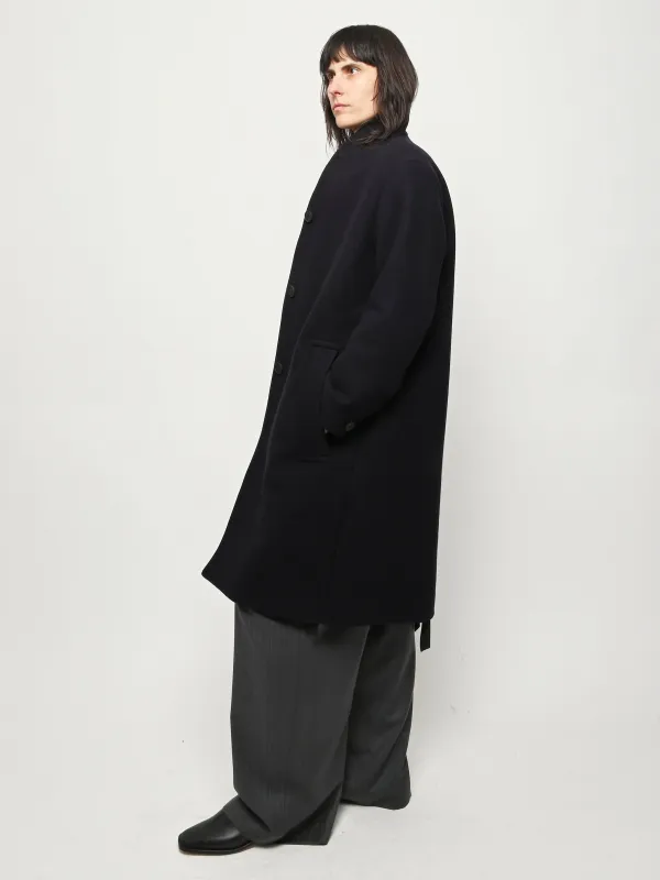 Dark Navy Morro Raised Collar Coat sold by Frances May Houseline