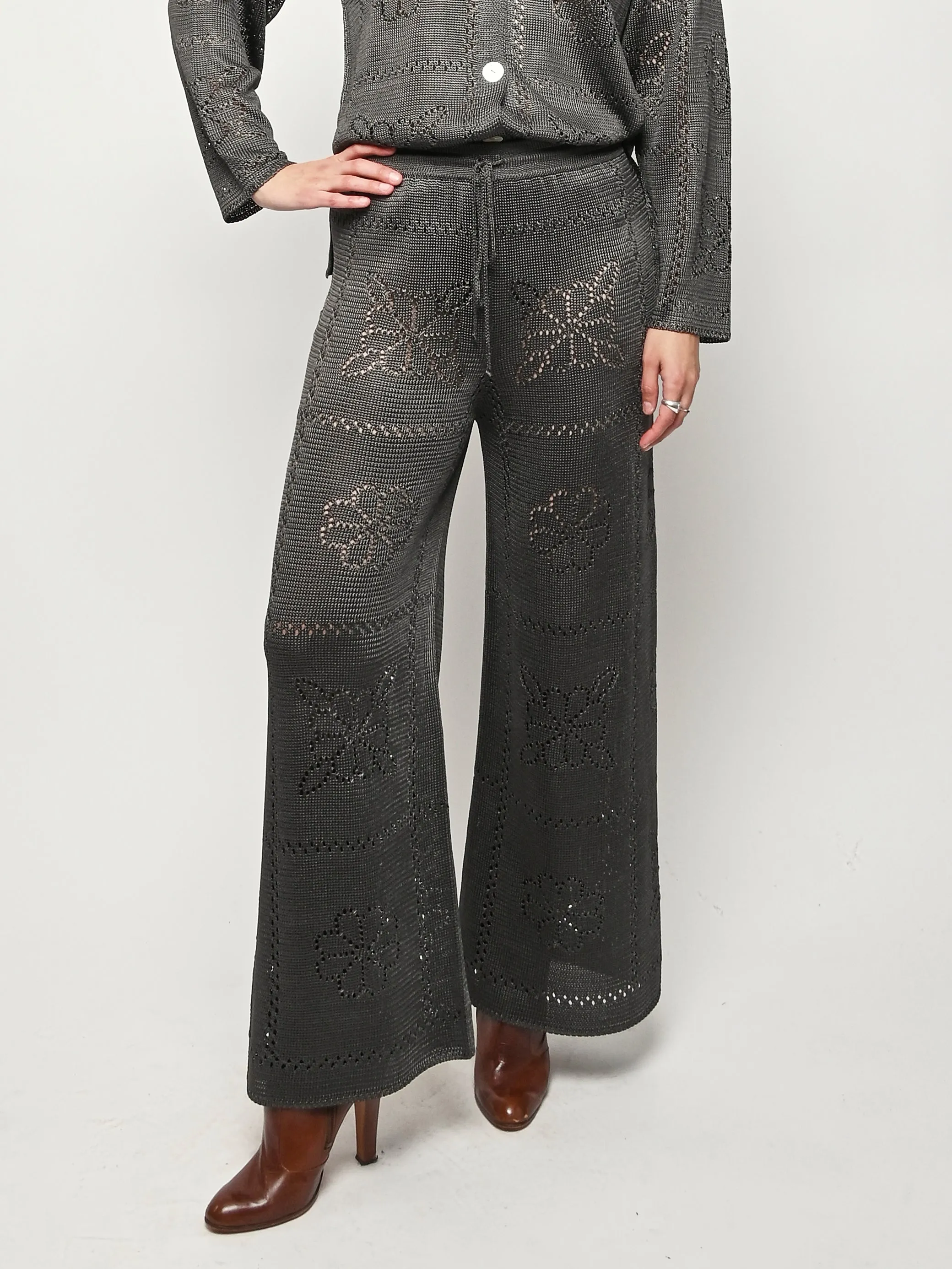 Charcoal Floral Tile Pant sold by Frances May Houseline product image thumbnail 2