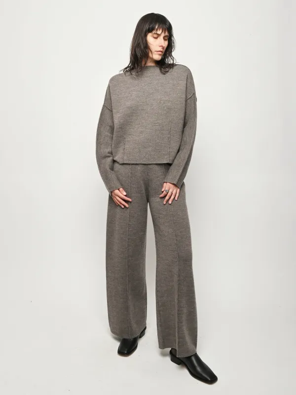 Cinder Double Knit Boatneck sold by Frances May Houseline