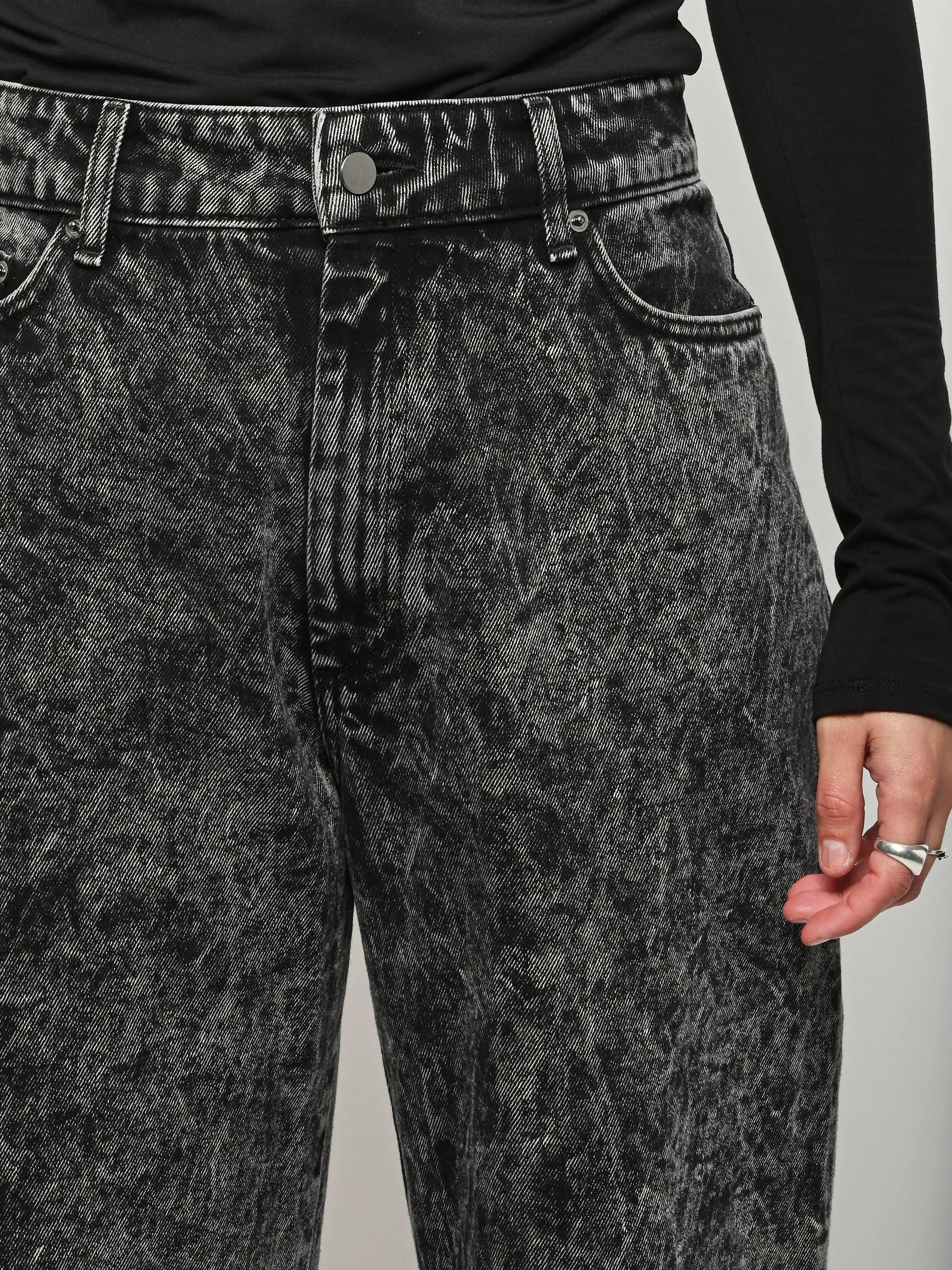 Black Acid Wash Drop Oversize Jeans sold by Frances May Houseline product image thumbnail 3
