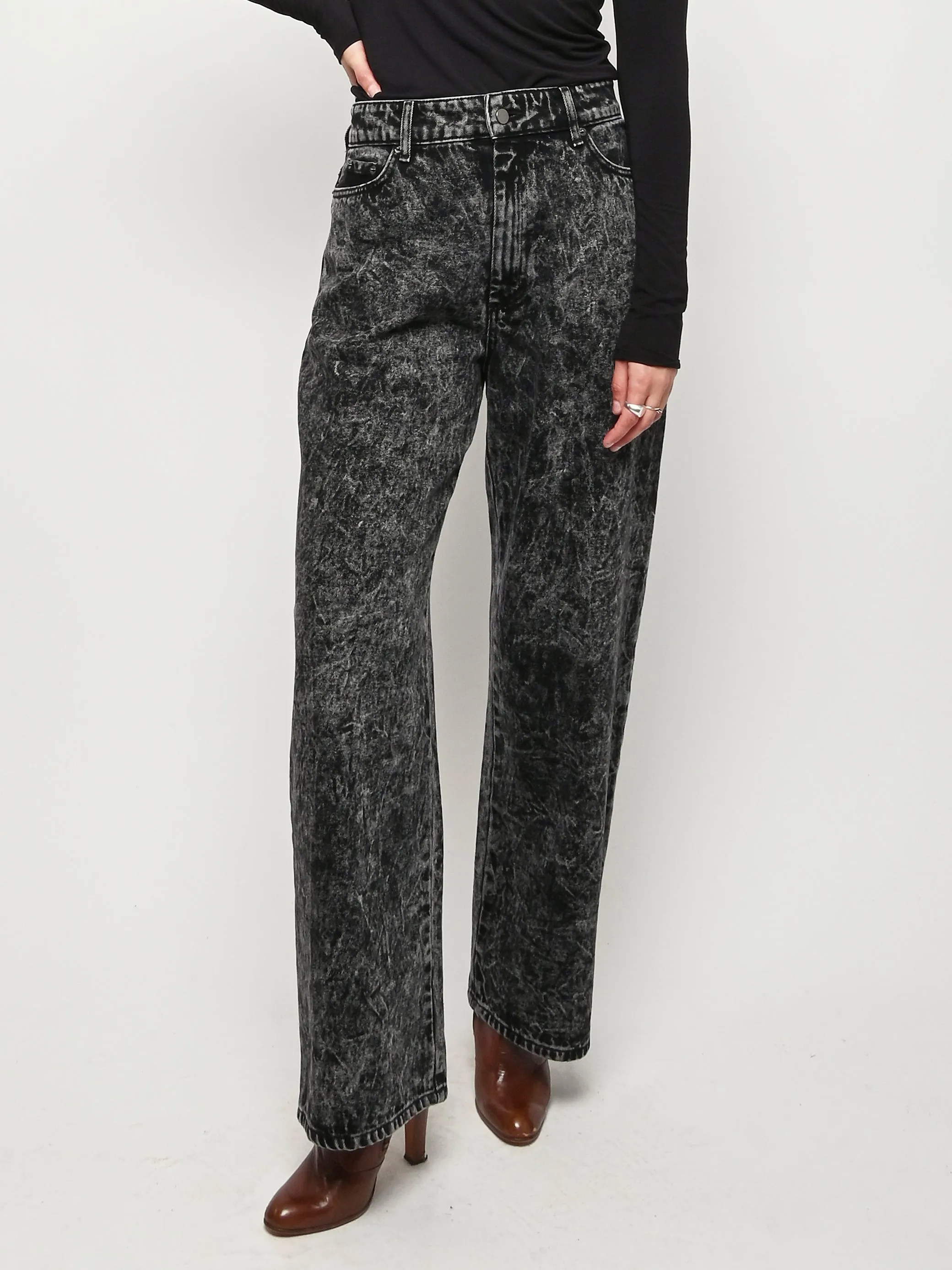 Black Acid Wash Drop Oversize Jeans sold by Frances May Houseline product image thumbnail 2