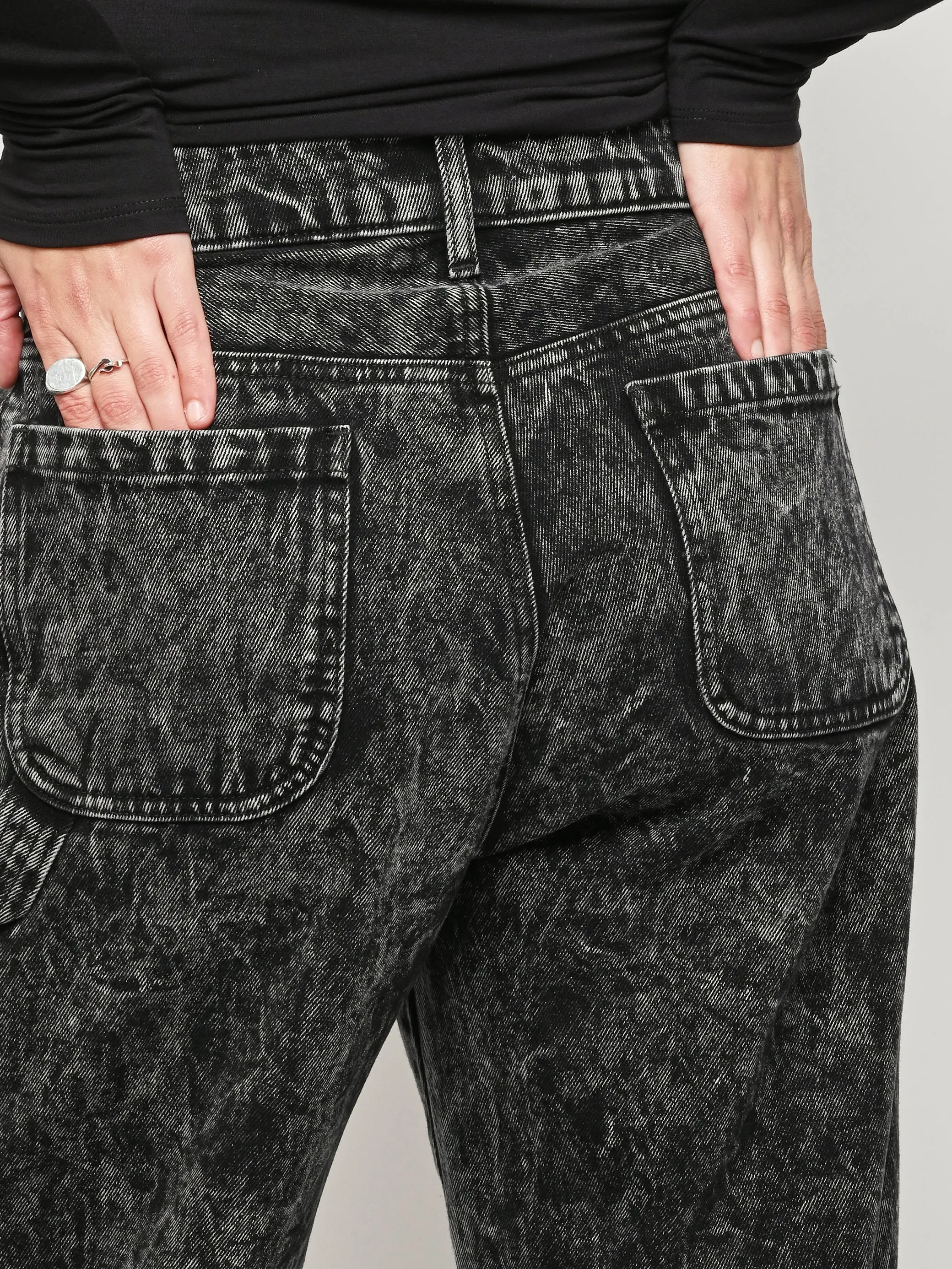 Black Acid Wash Drop Oversize Jeans sold by Frances May Houseline product image thumbnail 5