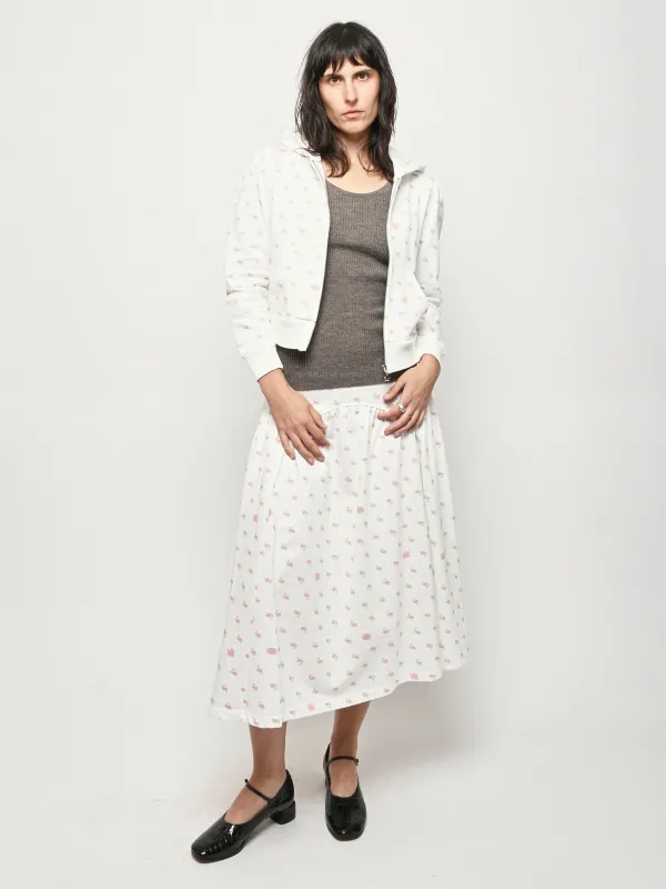 White Multi Cardamom Hoodie made by Sandy Liang