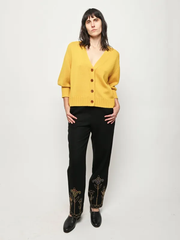 Golden Sun Balloon Sleeve Cardigan sold by Frances May Houseline