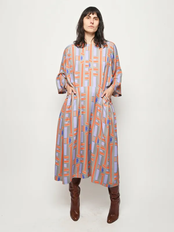 Painted Stripes Pull Dress sold by Frances May Houseline