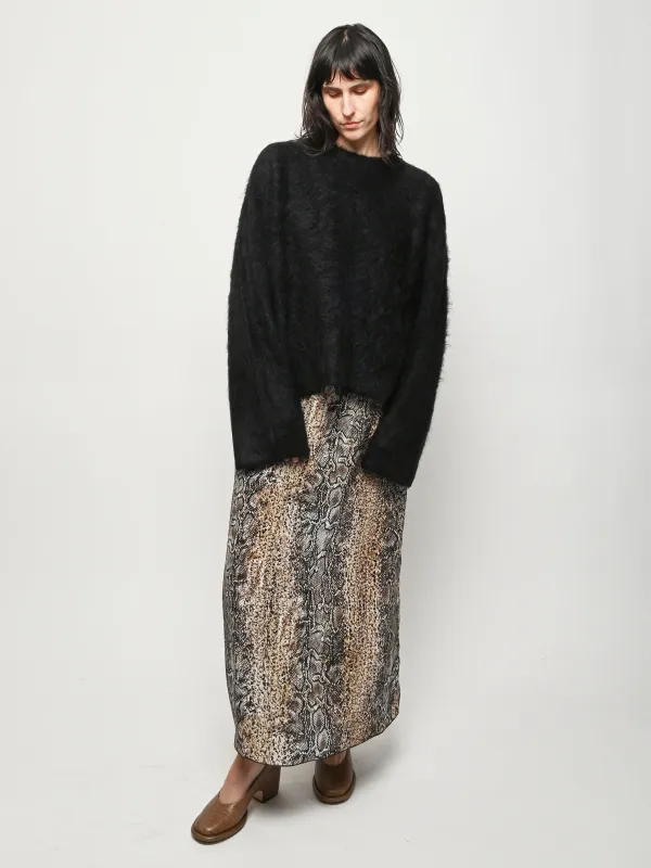 Black Boxy Alpaca Knit sold by Frances May Houseline