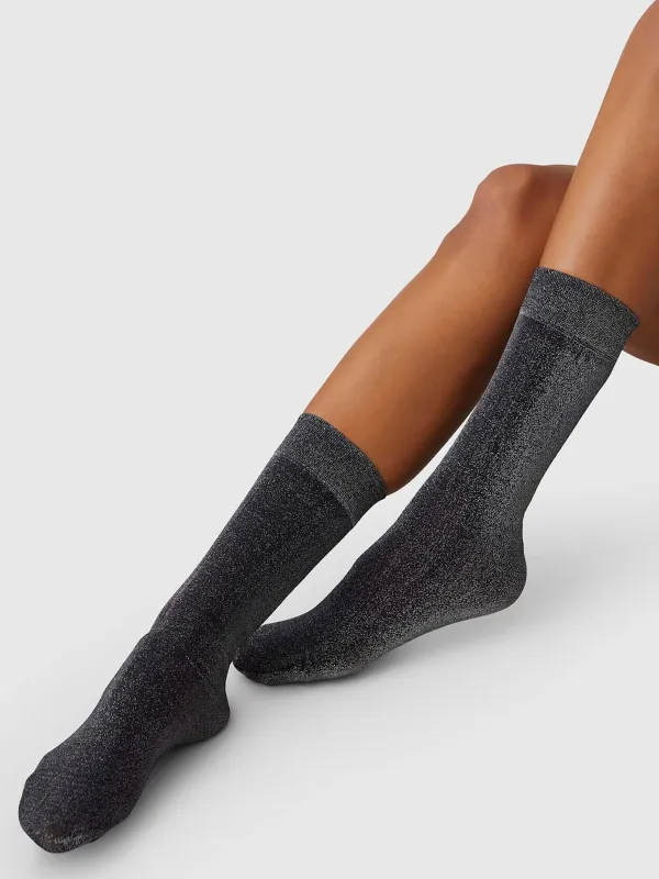 40 Den Black Ines Shimmery Socks sold by Frances May Houseline