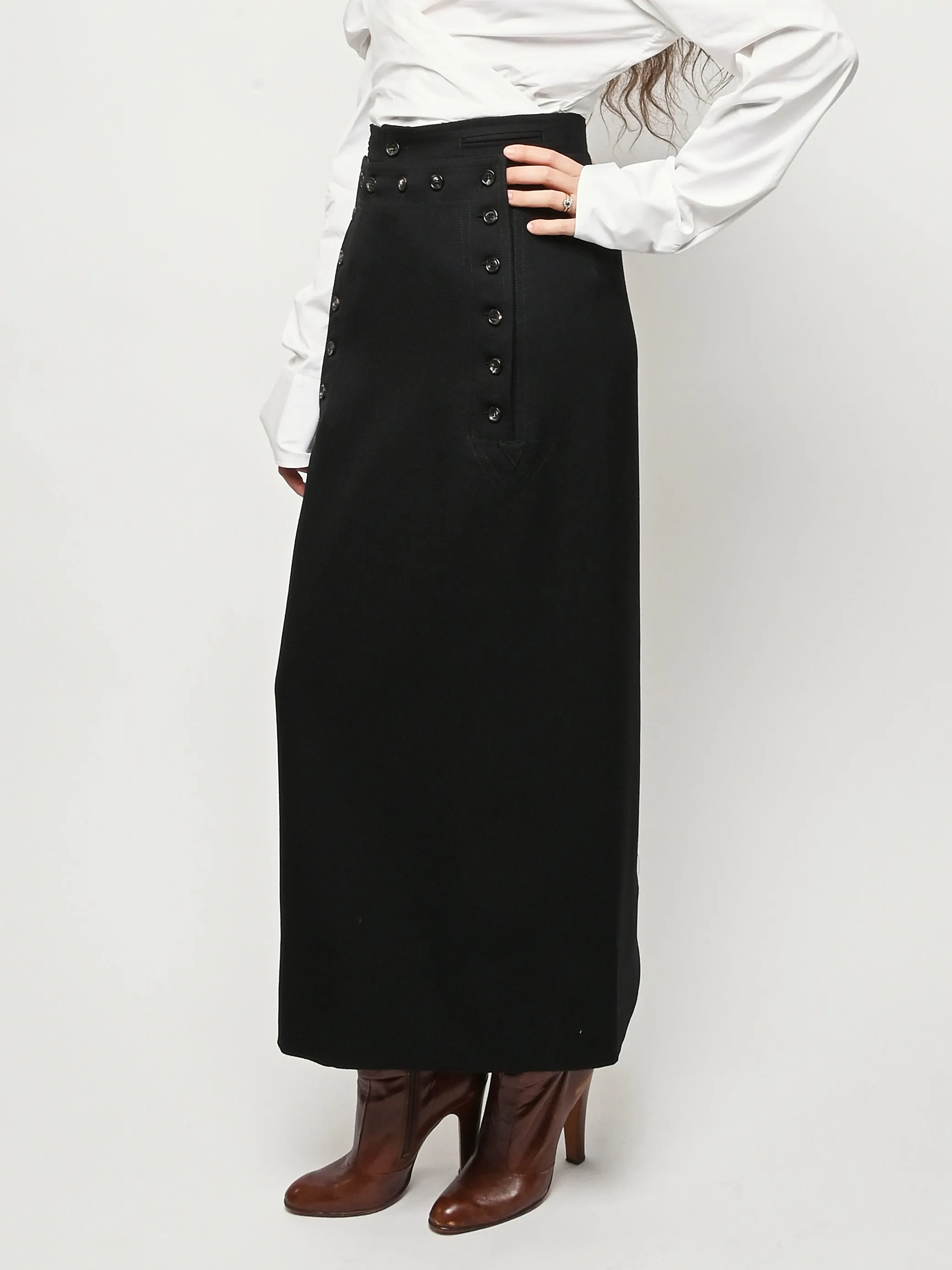 Black Riding Twill Sailor Skirt sold by Frances May Houseline product image thumbnail 2