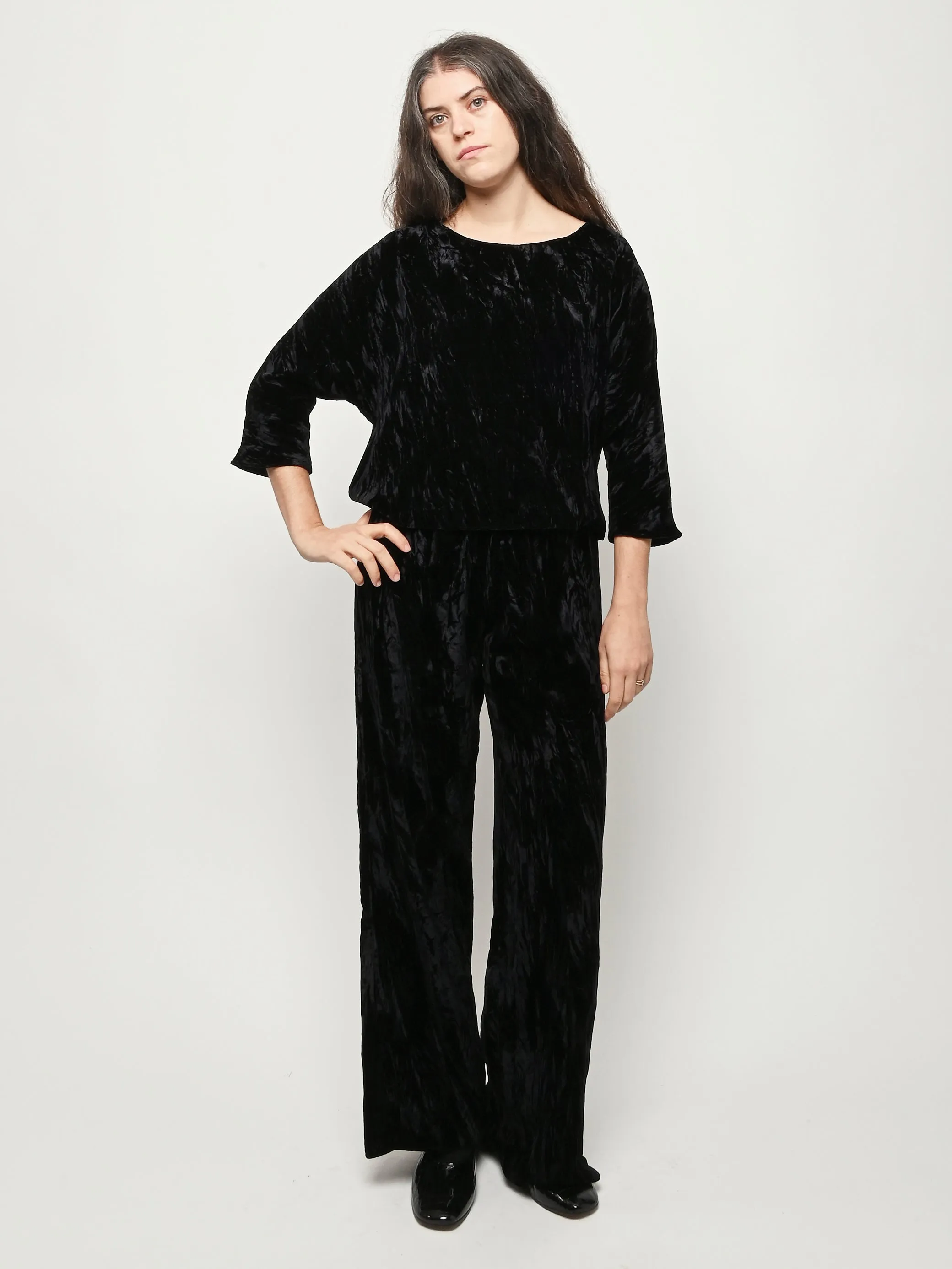 Black Velvet Erin Pant sold by Frances May Houseline