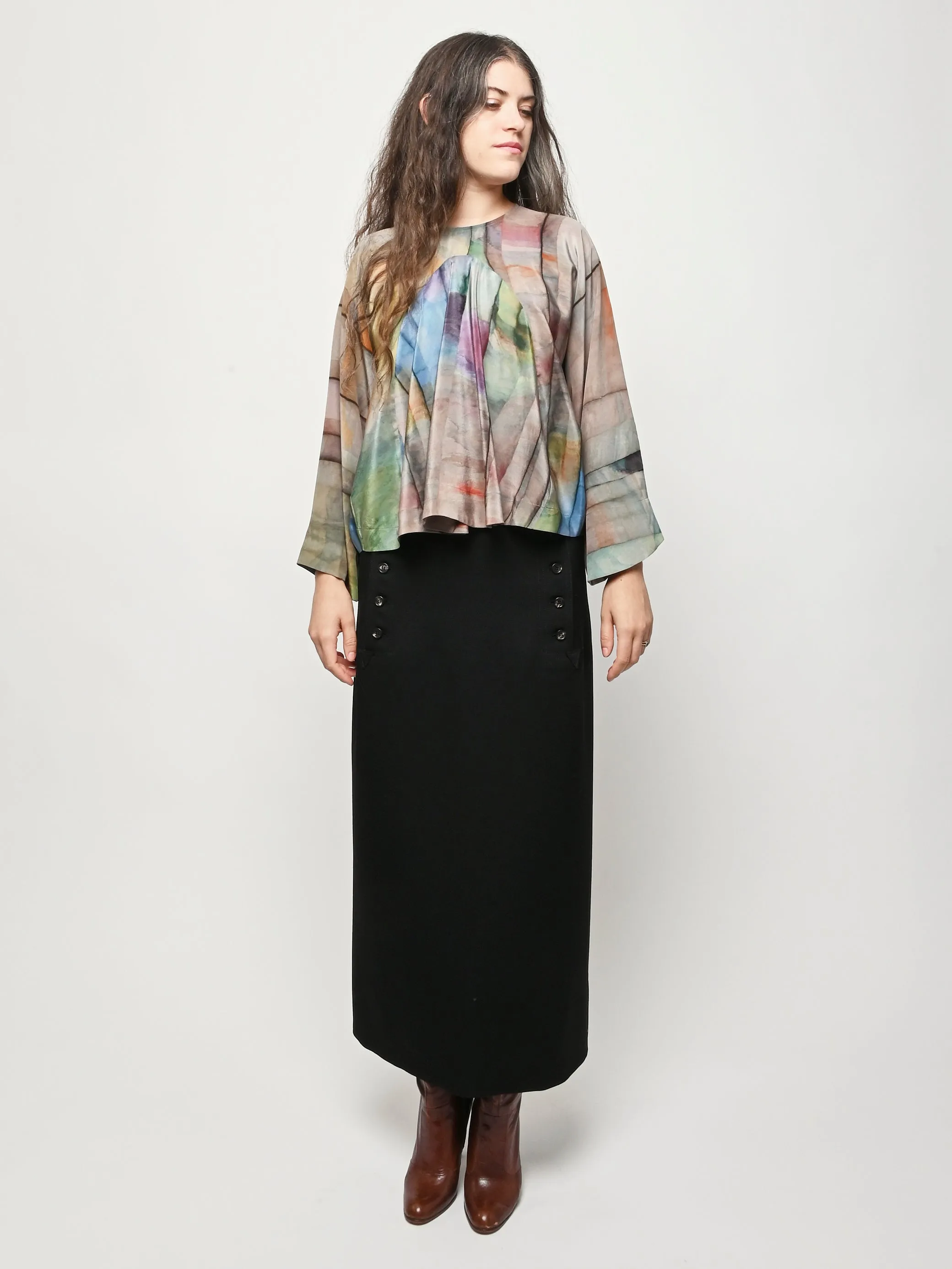 Print 09 Silk Top sold by Frances May Houseline