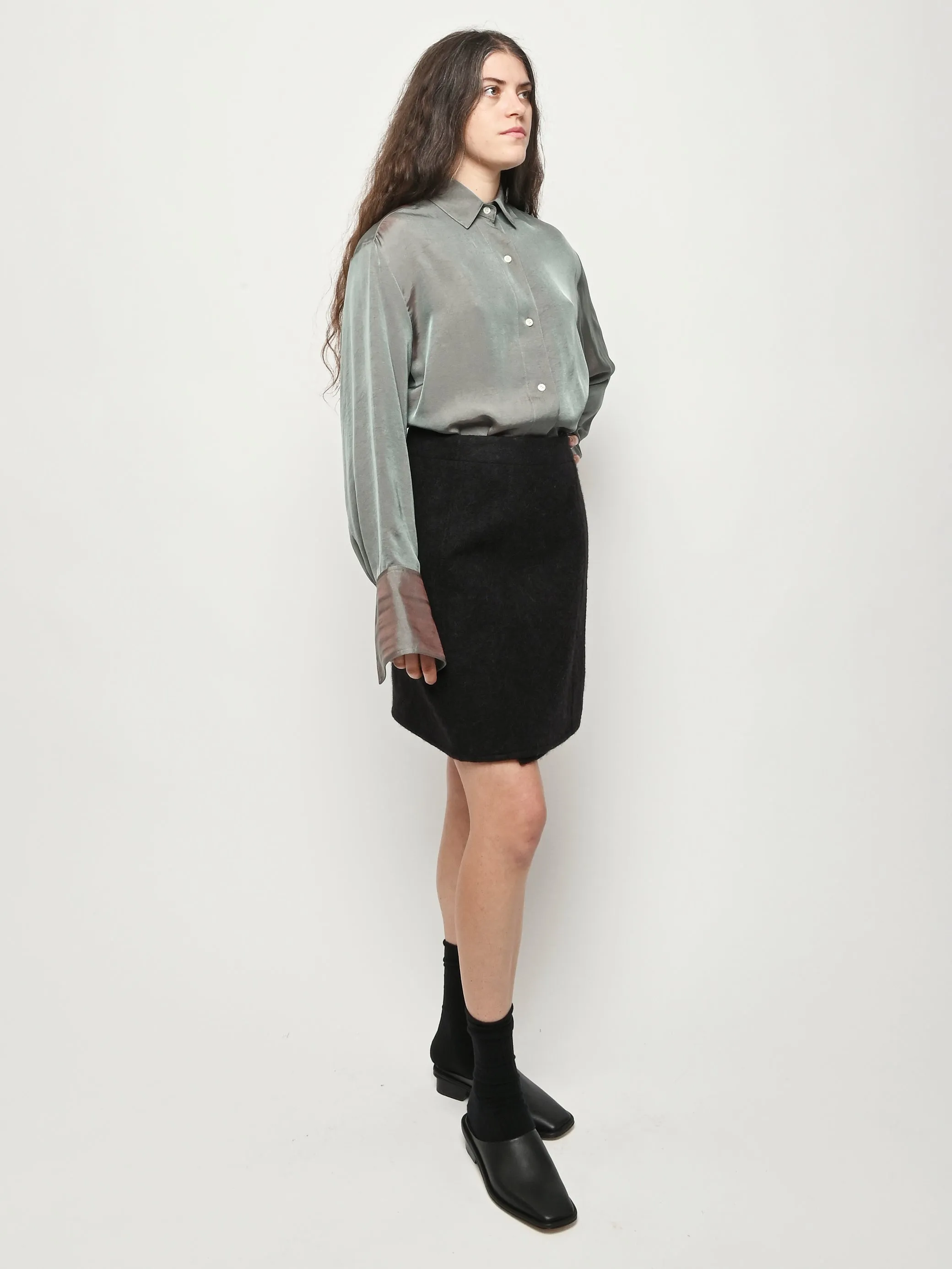 Black Wrapover Skirt sold by Frances May Houseline product image thumbnail 5