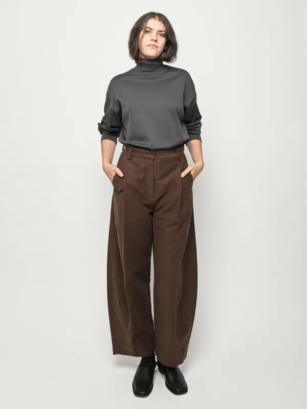 Carbon Grey Relaxed Mock Neck T-Shirt sold by Frances May Houseline