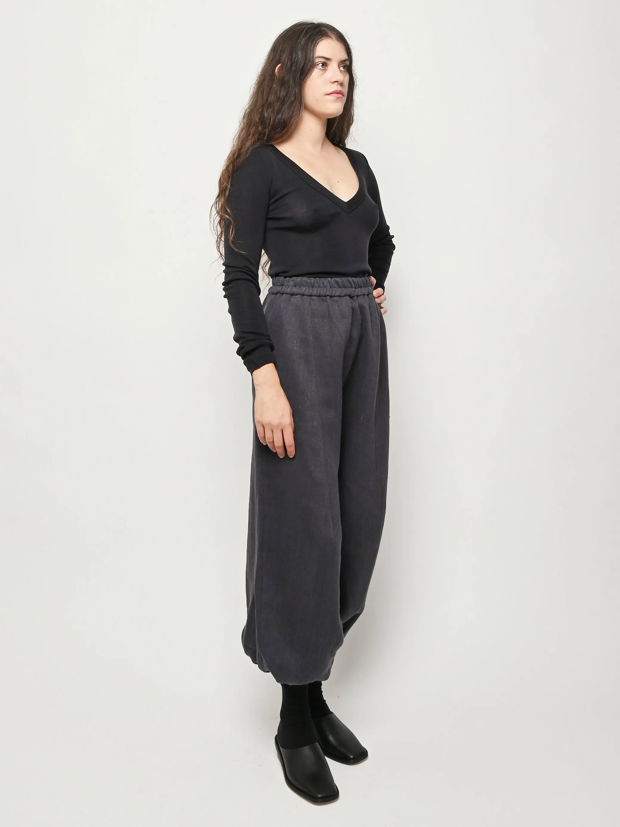 Granite Black Seamless V-Neck Top sold by Frances May Houseline product image thumbnail 4