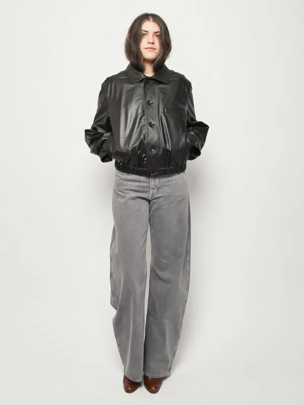 Black Cherry Soft Leather Blouson sold by Frances May Houseline