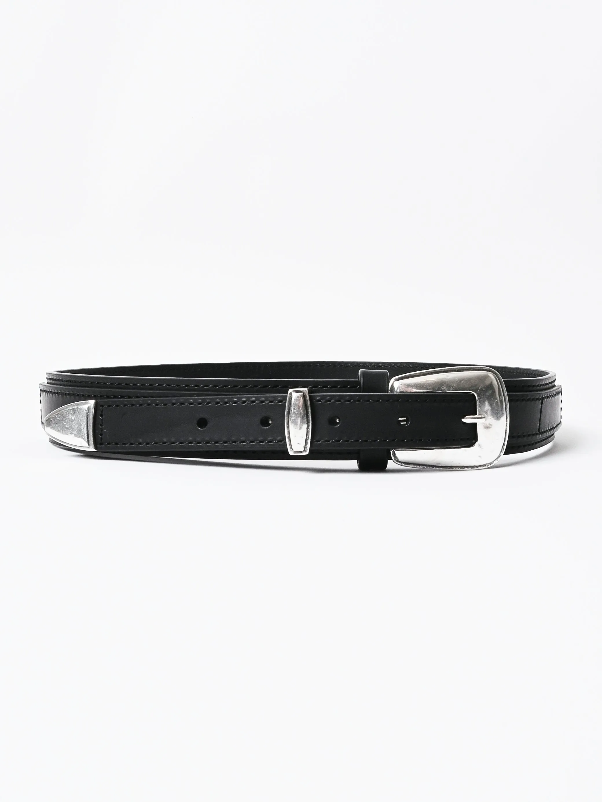 Black Minimal Western Belt sold by Frances May Houseline product image thumbnail 4