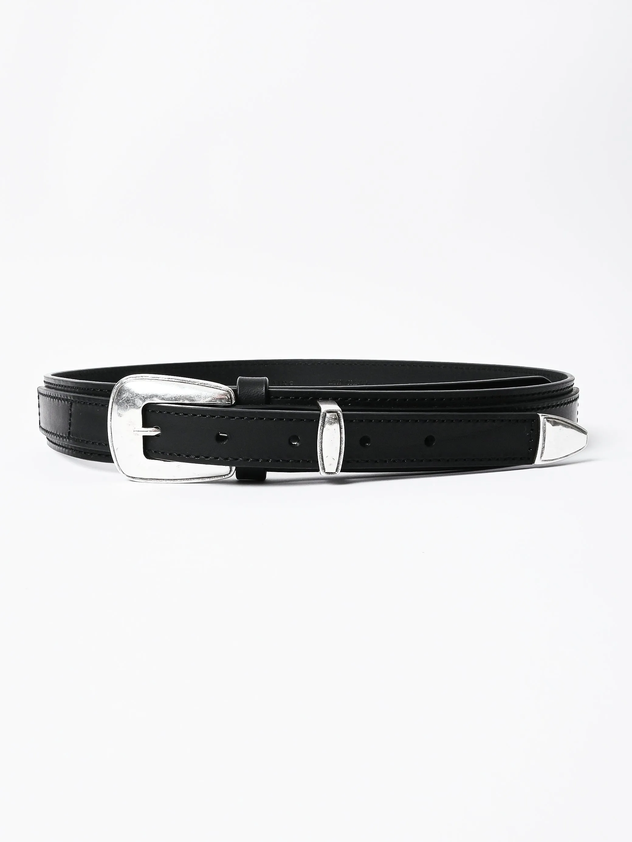 Black Minimal Western Belt sold by Frances May Houseline product image thumbnail 2