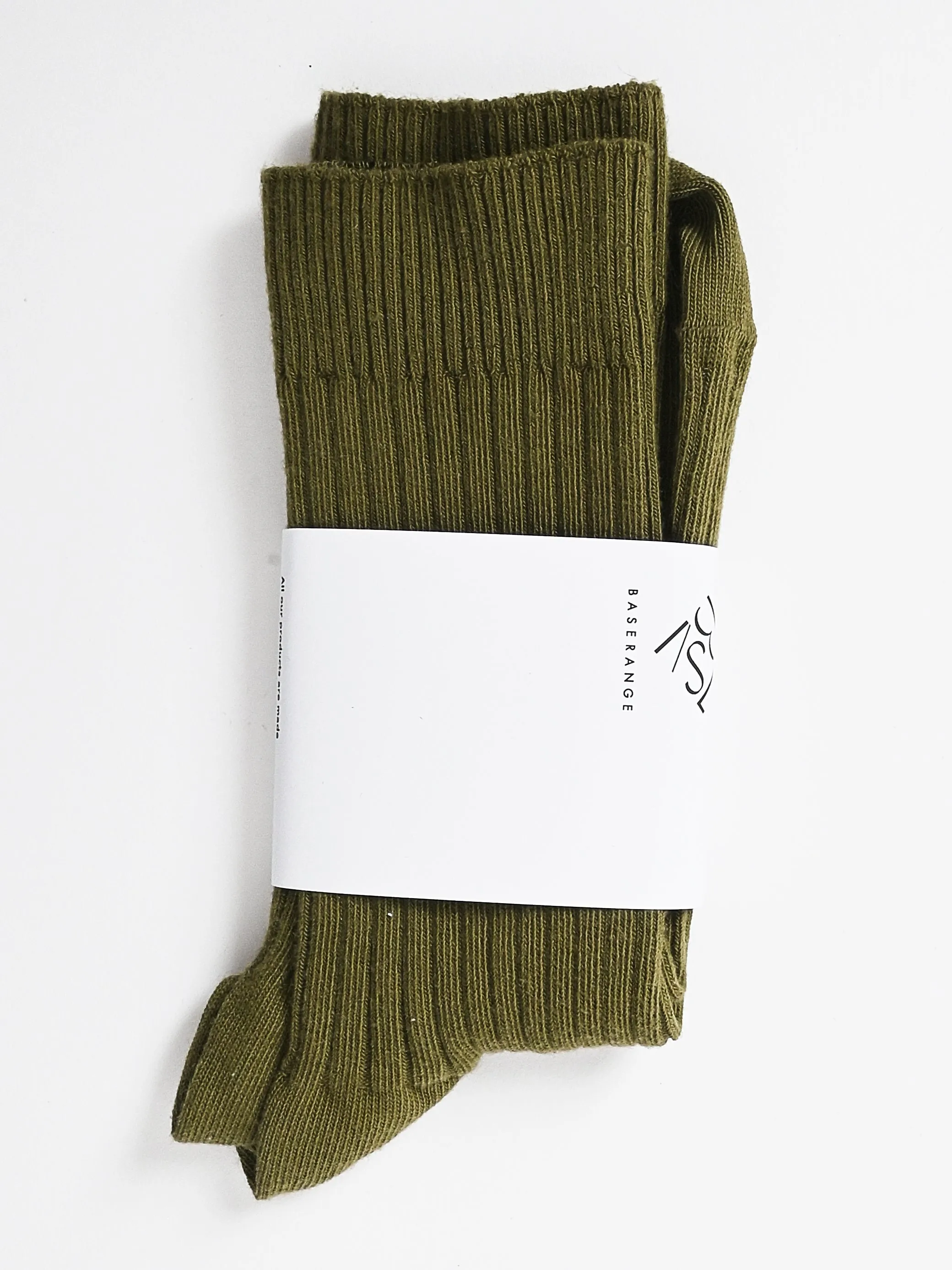 Khaki Rib Overankle Socks sold by Frances May Houseline product image thumbnail 2