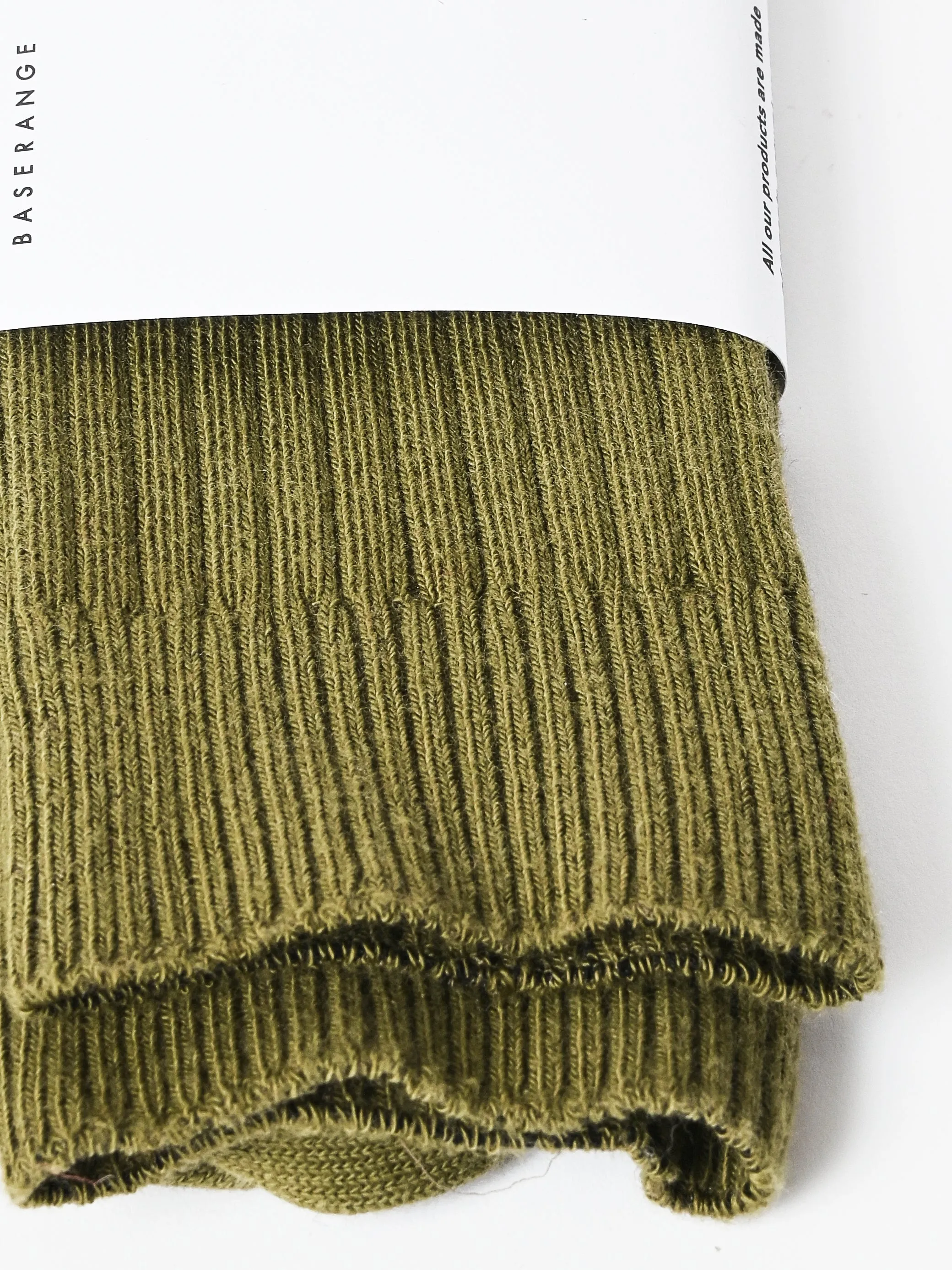 Khaki Rib Overankle Socks sold by Frances May Houseline