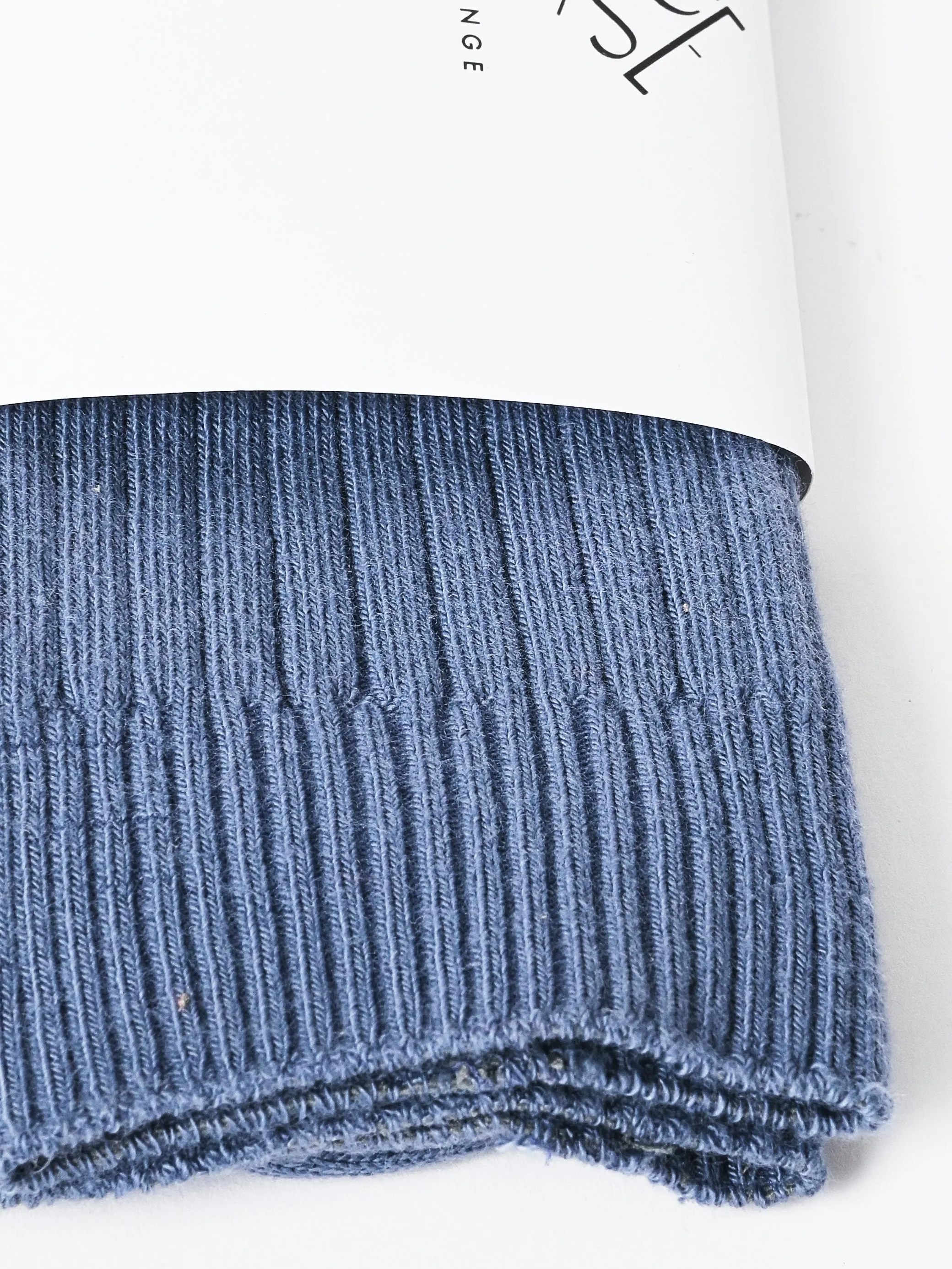 Bass Blue Rib Overankle Socks sold by Frances May Houseline