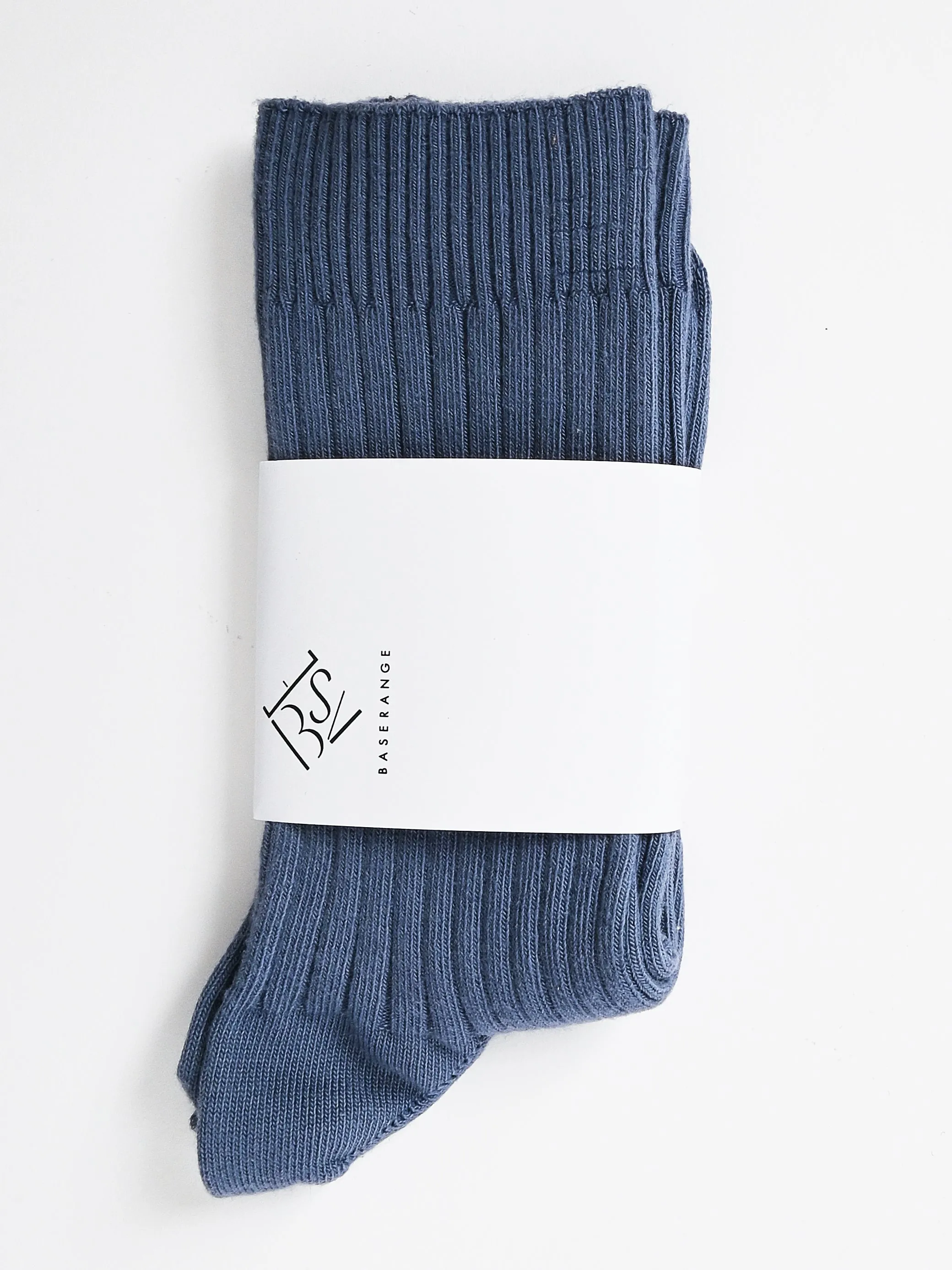 Bass Blue Rib Overankle Socks sold by Frances May Houseline product image thumbnail 2