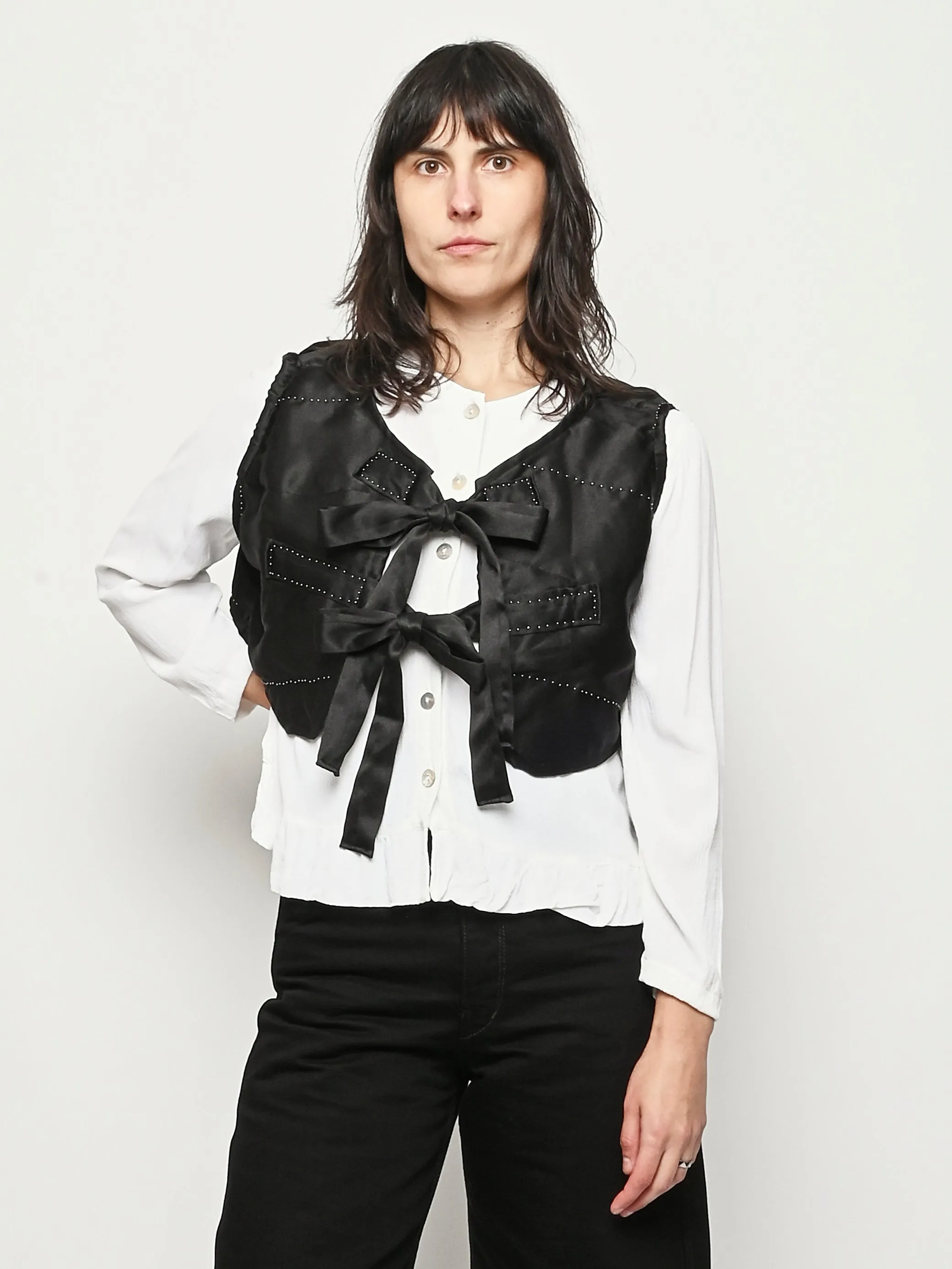 Black Beaded Vest sold by Frances May Houseline product image thumbnail 2