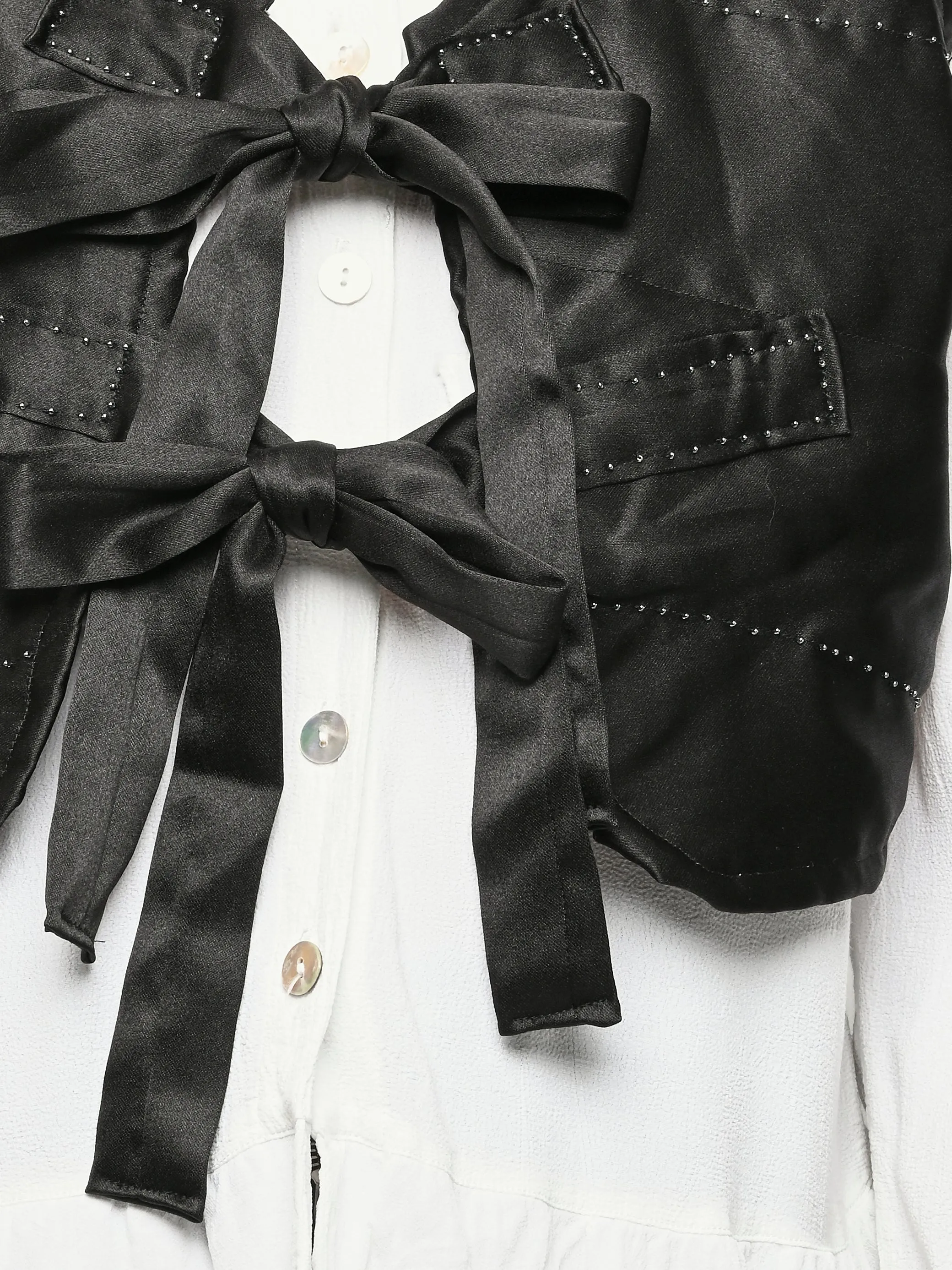 Black Beaded Vest sold by Frances May Houseline product image thumbnail 4