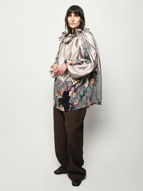 Pewter/Floral Ruffle Dress sold by Frances May Houseline