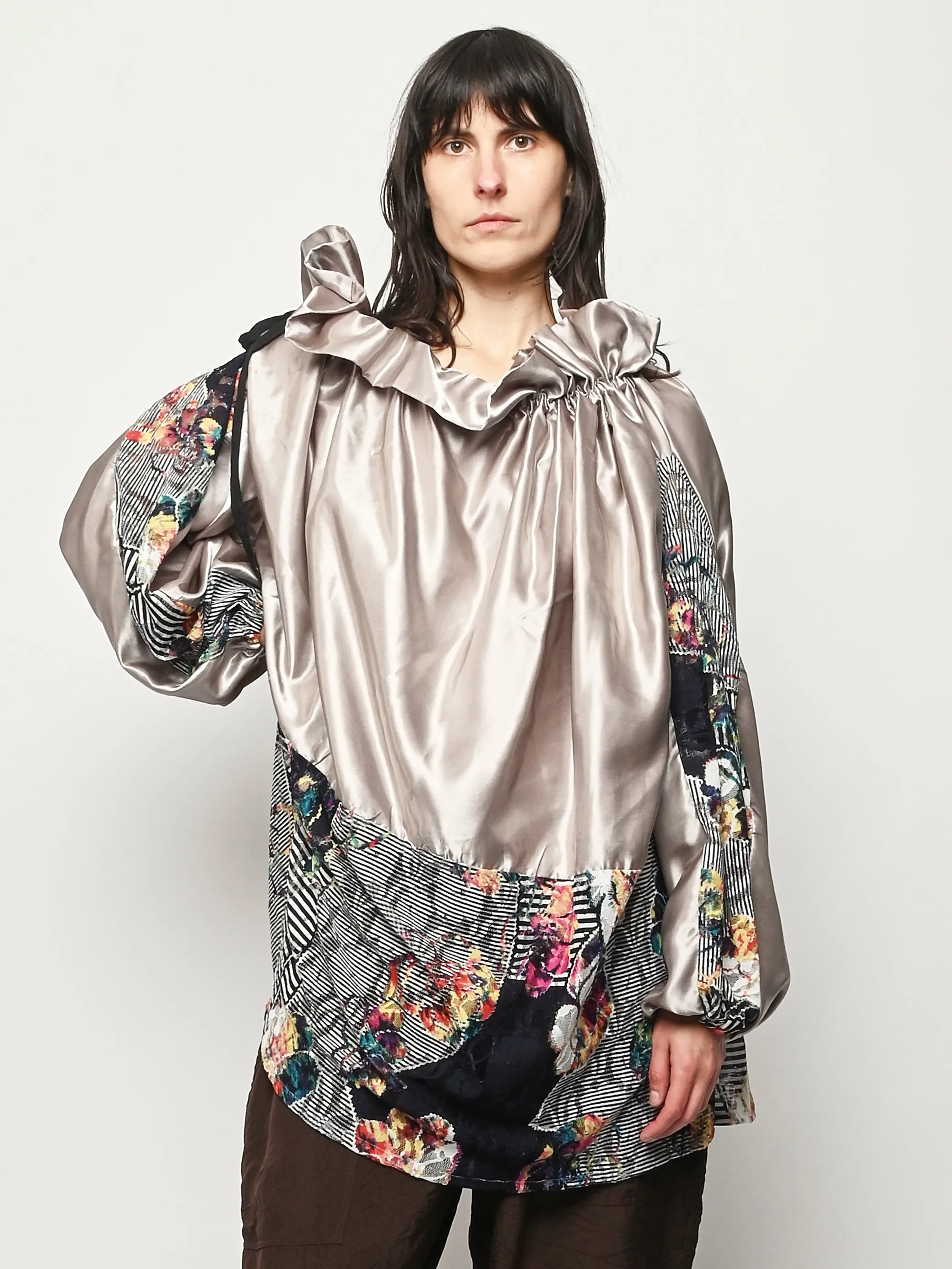 Pewter/Floral Ruffle Dress sold by Frances May Houseline product image thumbnail 2