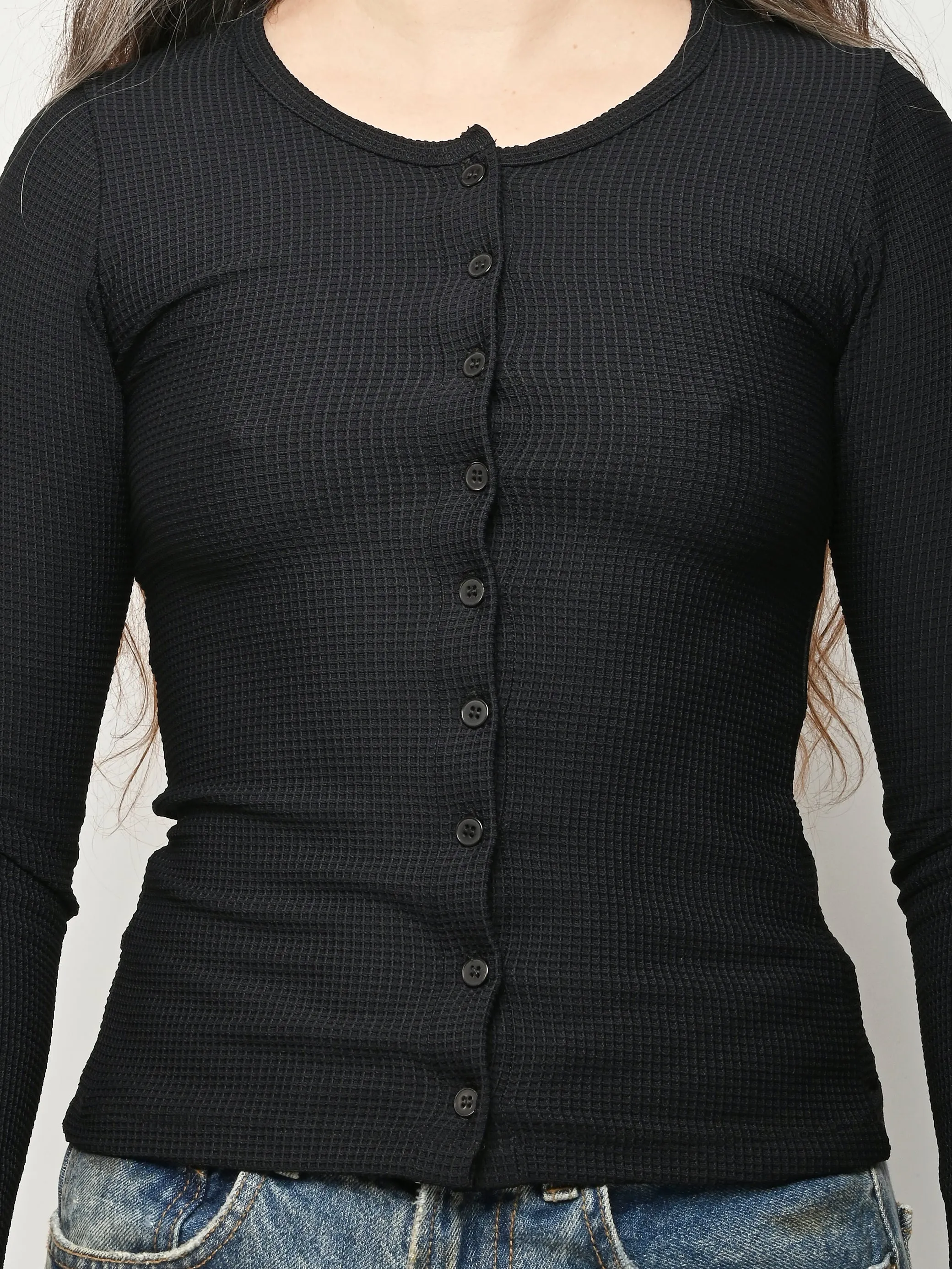 Black Thermal Sophie Cardigan sold by Frances May Houseline product image thumbnail 3