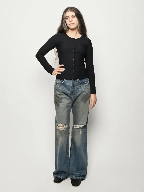 Black Thermal Sophie Cardigan sold by Frances May Houseline