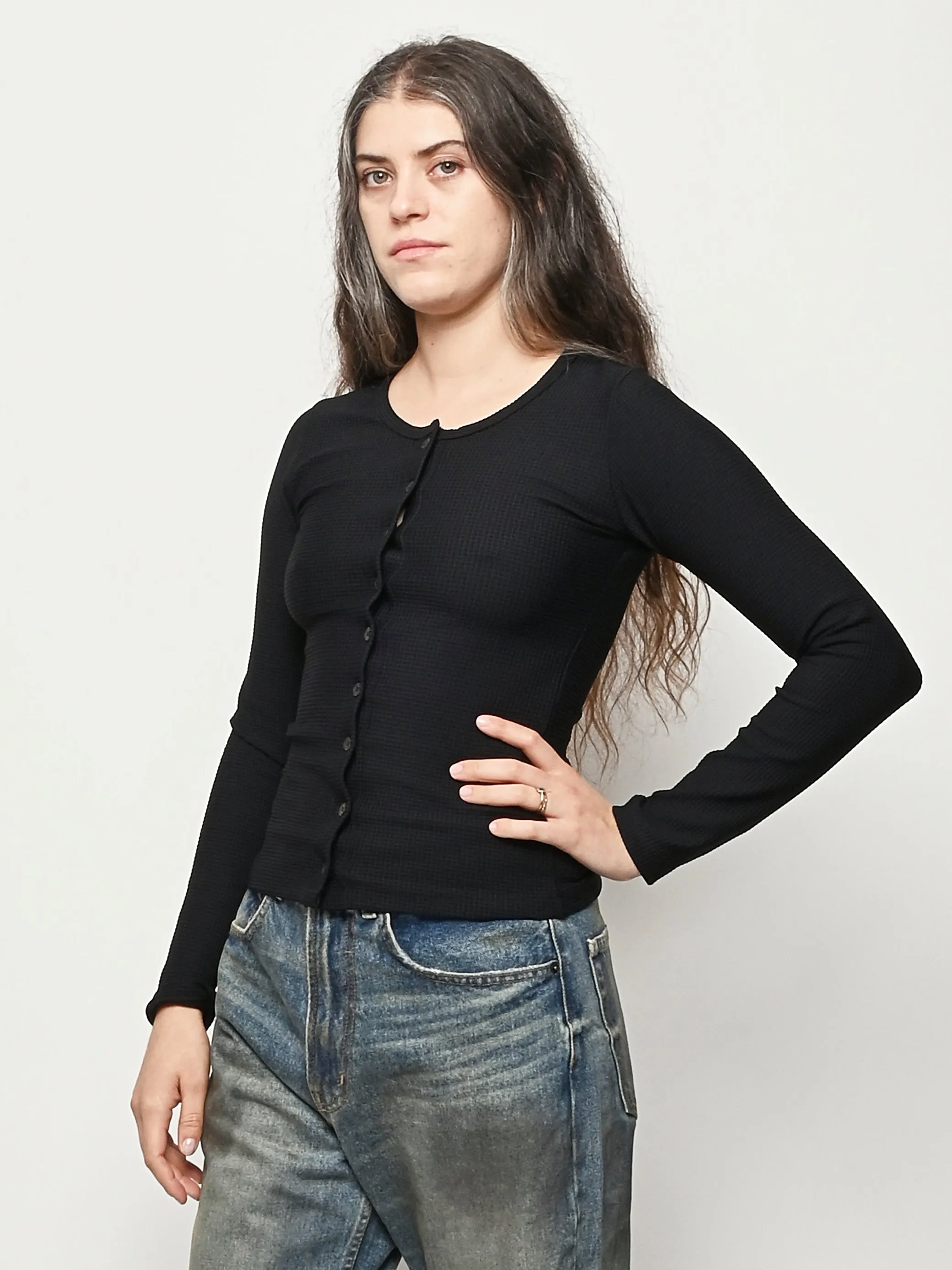 Black Thermal Sophie Cardigan sold by Frances May Houseline product image thumbnail 2