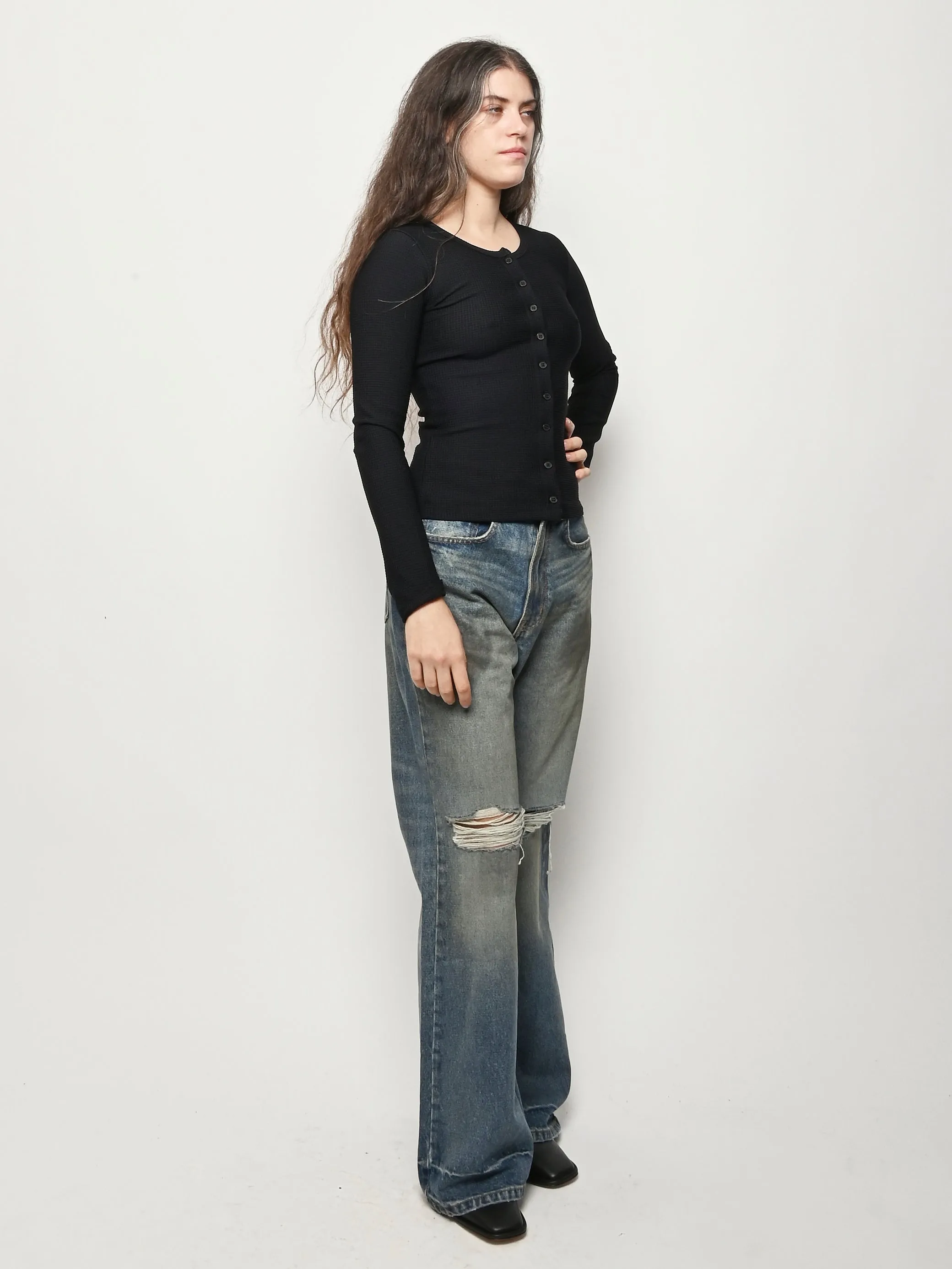 Black Thermal Sophie Cardigan sold by Frances May Houseline product image thumbnail 5