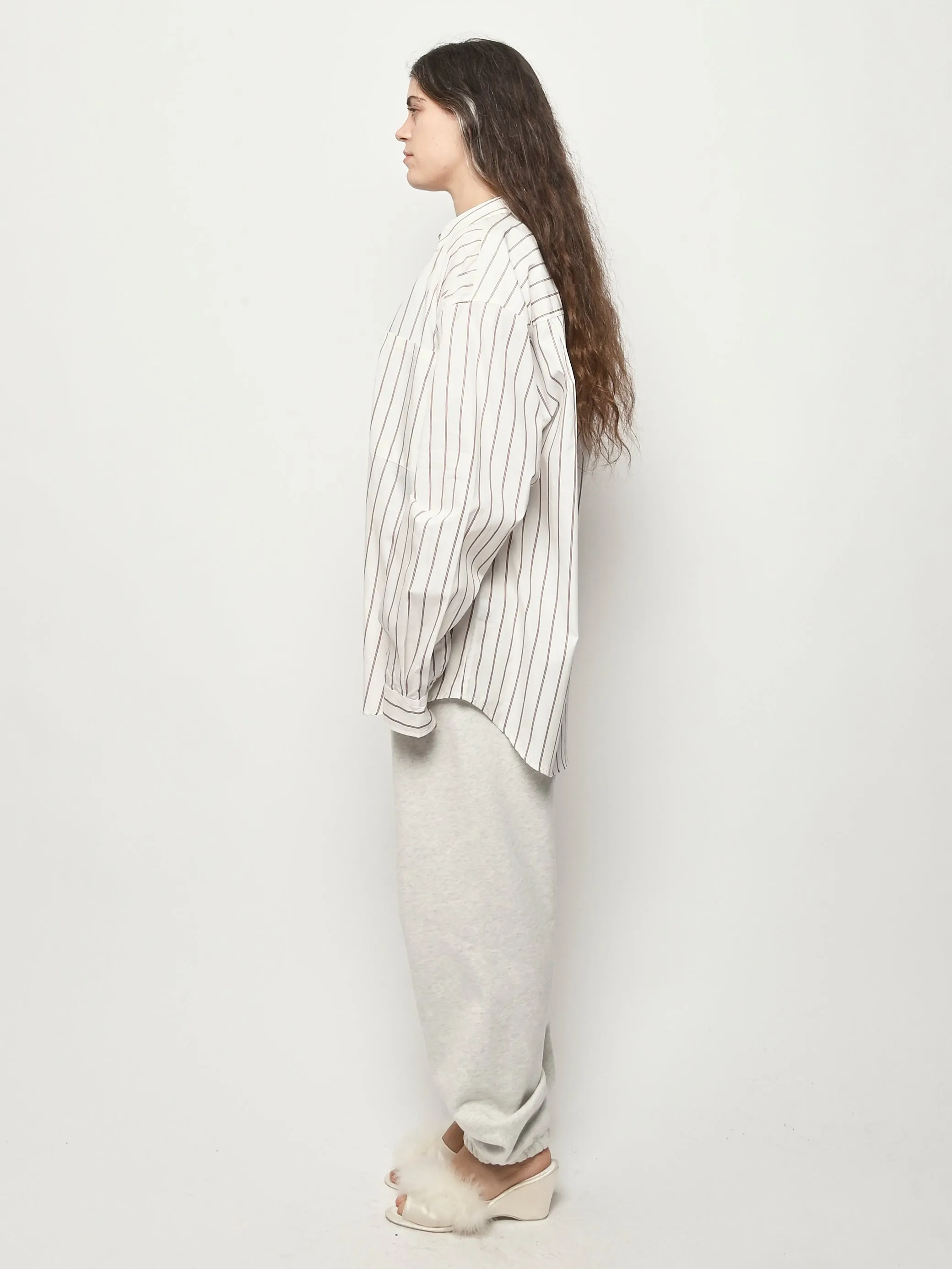 Burgundy Stripe Big Button Up sold by Frances May Houseline product image thumbnail 5