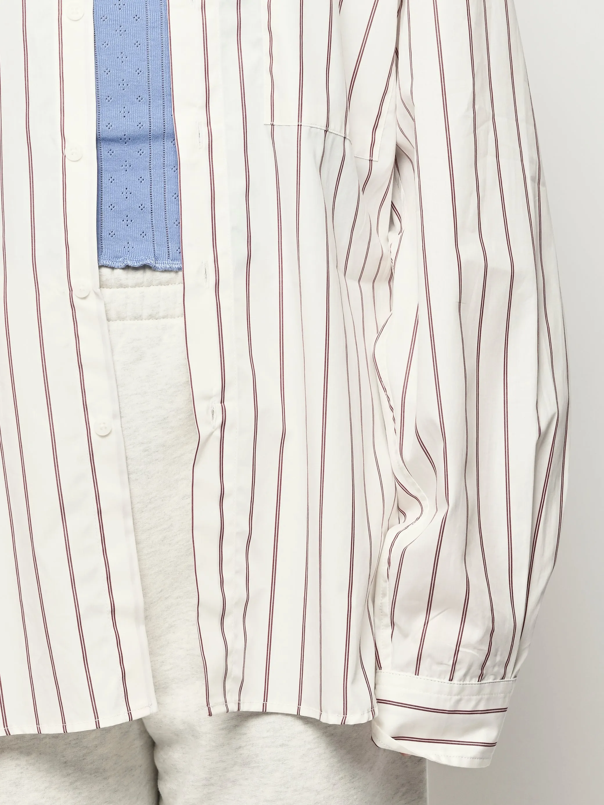 Burgundy Stripe Big Button Up sold by Frances May Houseline product image thumbnail 4