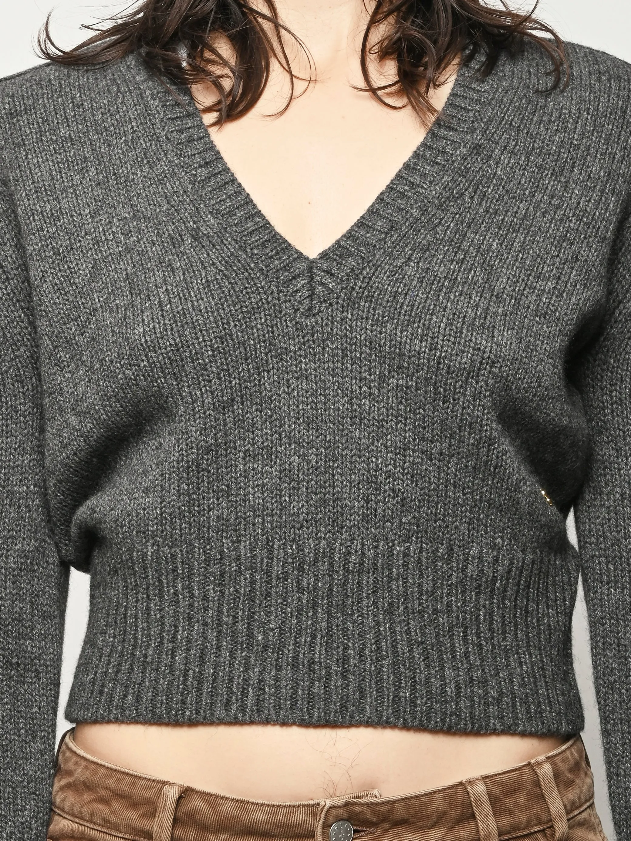 Phantom Wool Yak Mix Deep V-Neck sold by Frances May Houseline product image thumbnail 3