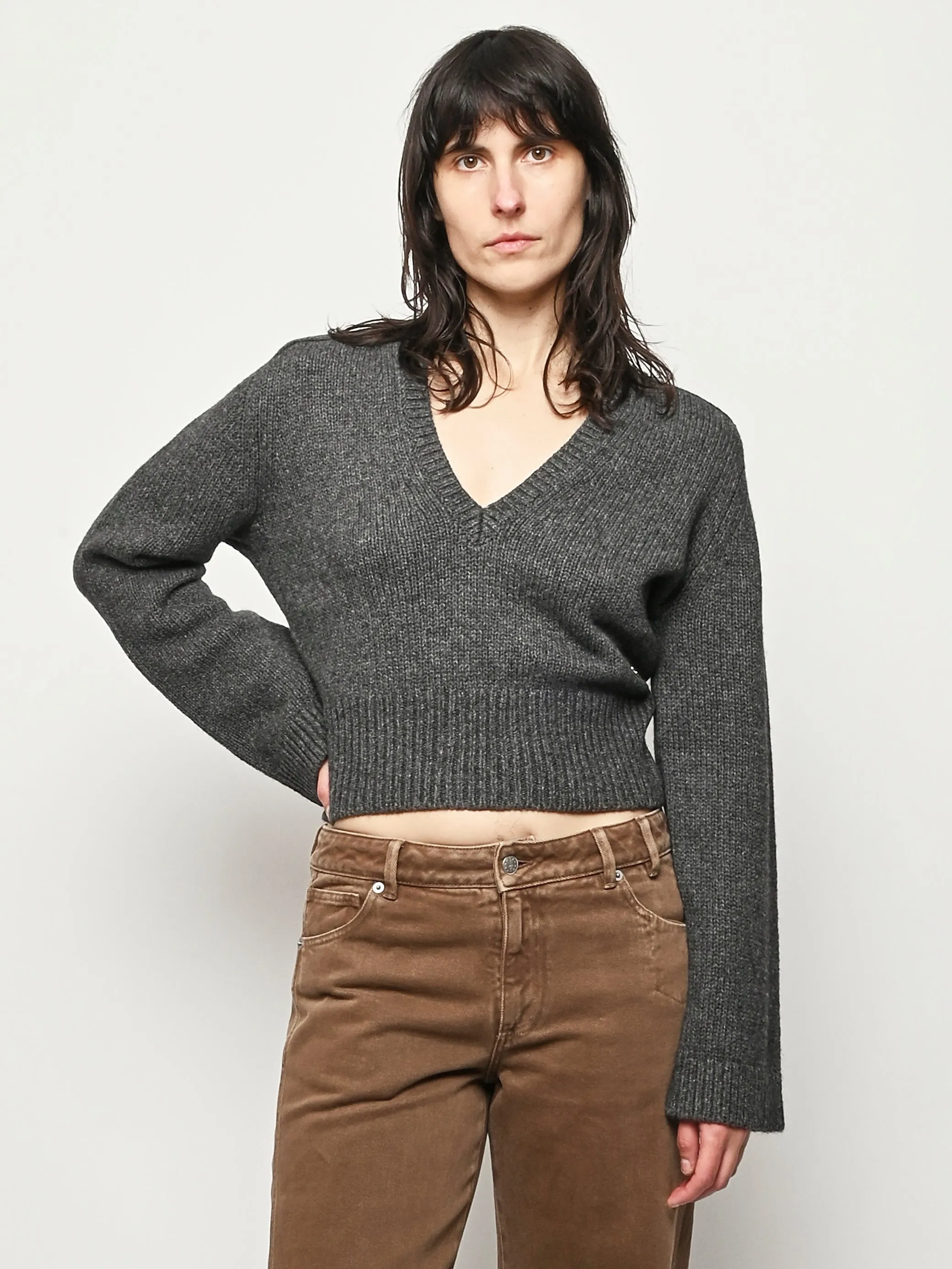 Phantom Wool Yak Mix Deep V-Neck sold by Frances May Houseline product image thumbnail 2