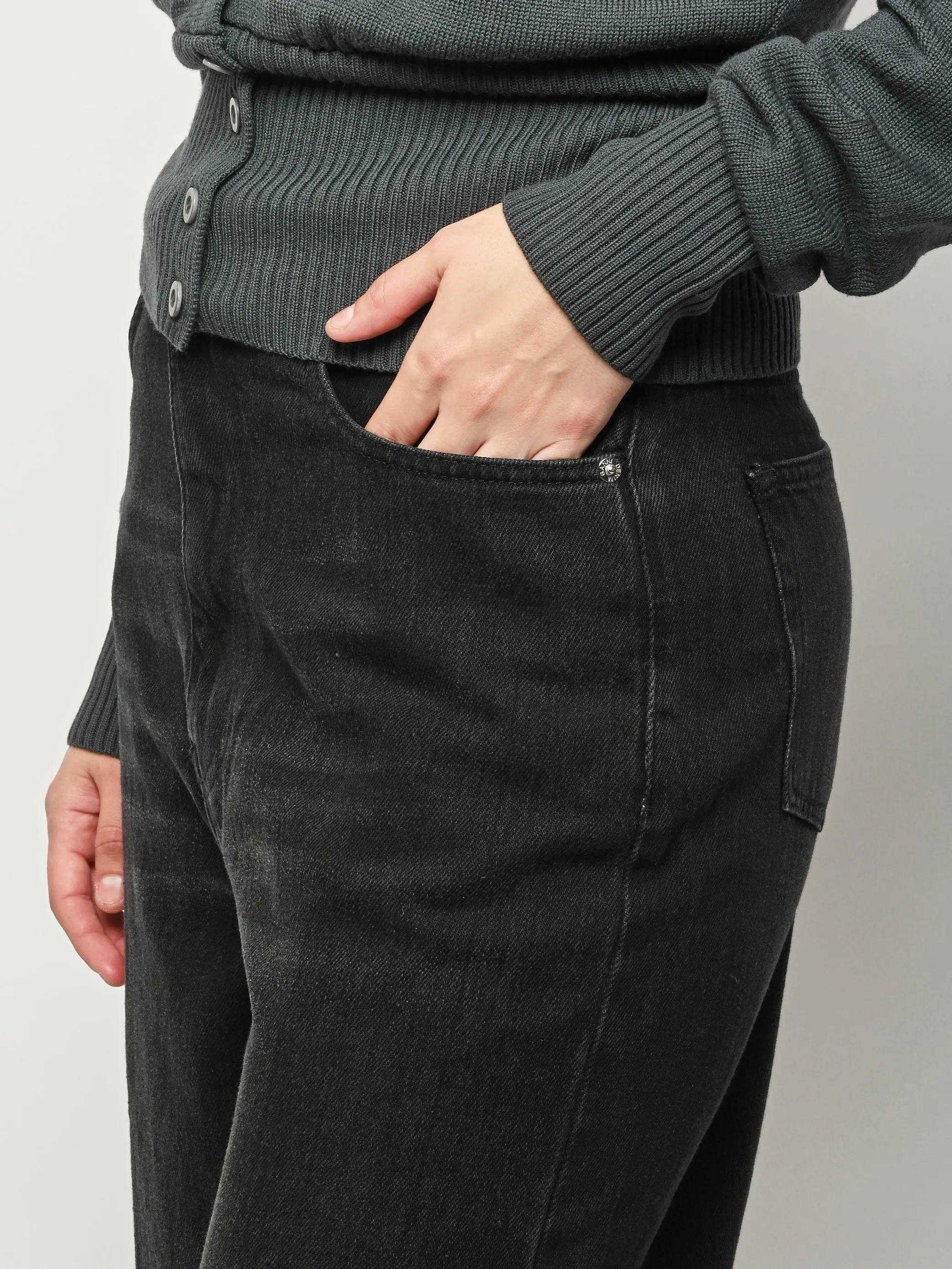 Black Washed Soft Rigid Denim Baggy Jeans sold by Frances May Houseline product image thumbnail 3