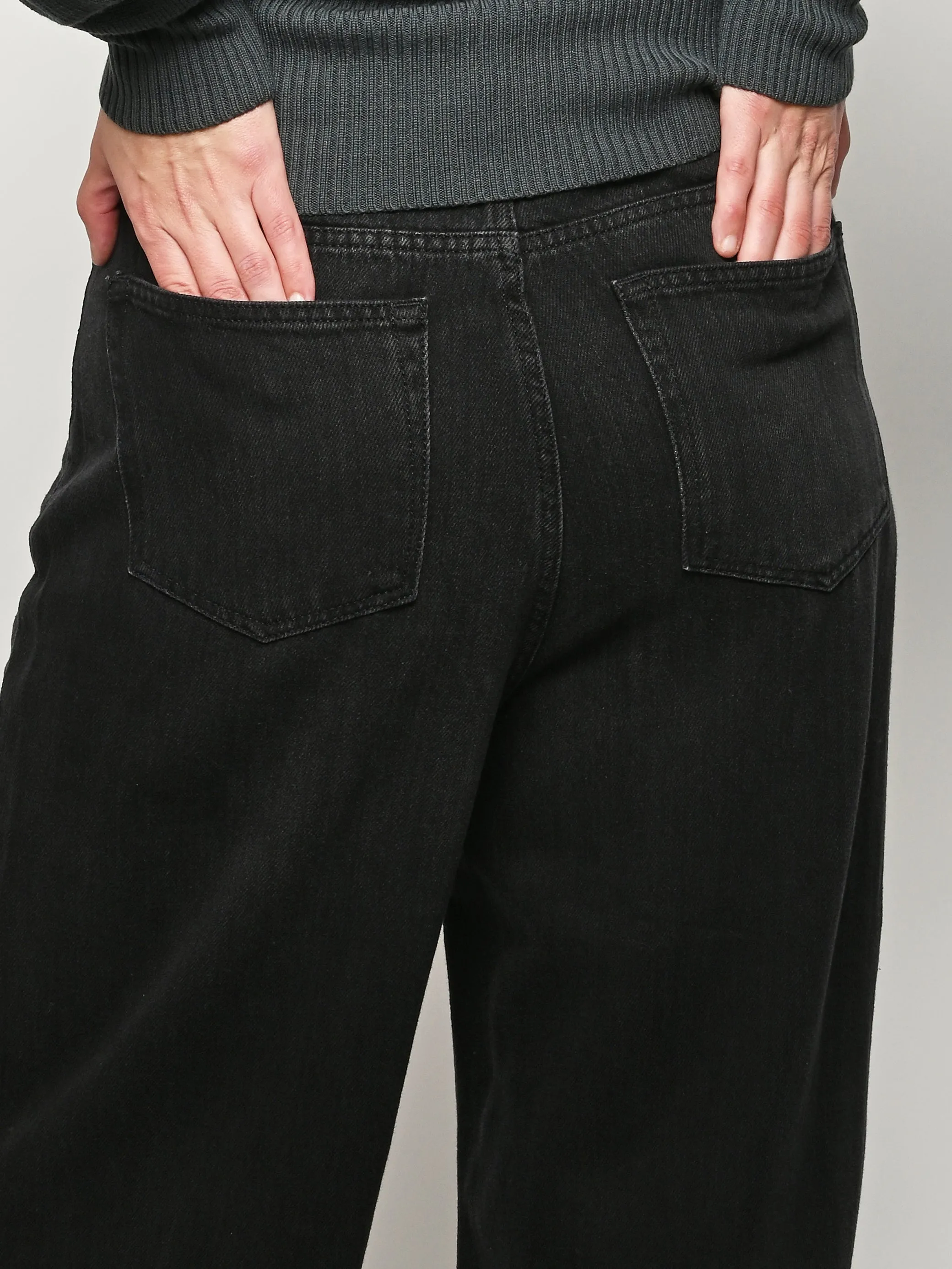 Black Washed Soft Rigid Denim Baggy Jeans sold by Frances May Houseline product image thumbnail 5