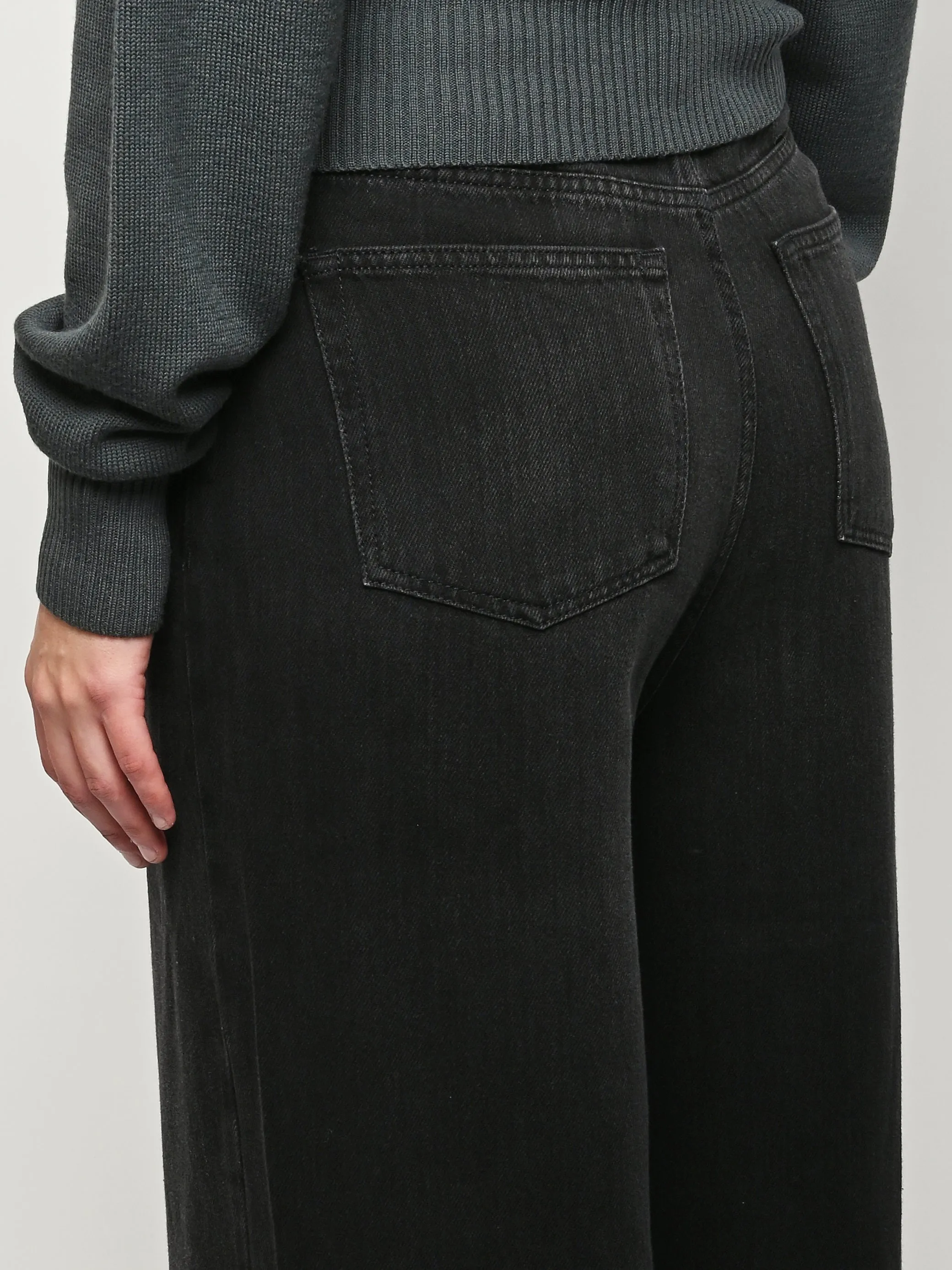 Black Washed Soft Rigid Denim Baggy Jeans sold by Frances May Houseline product image thumbnail 4