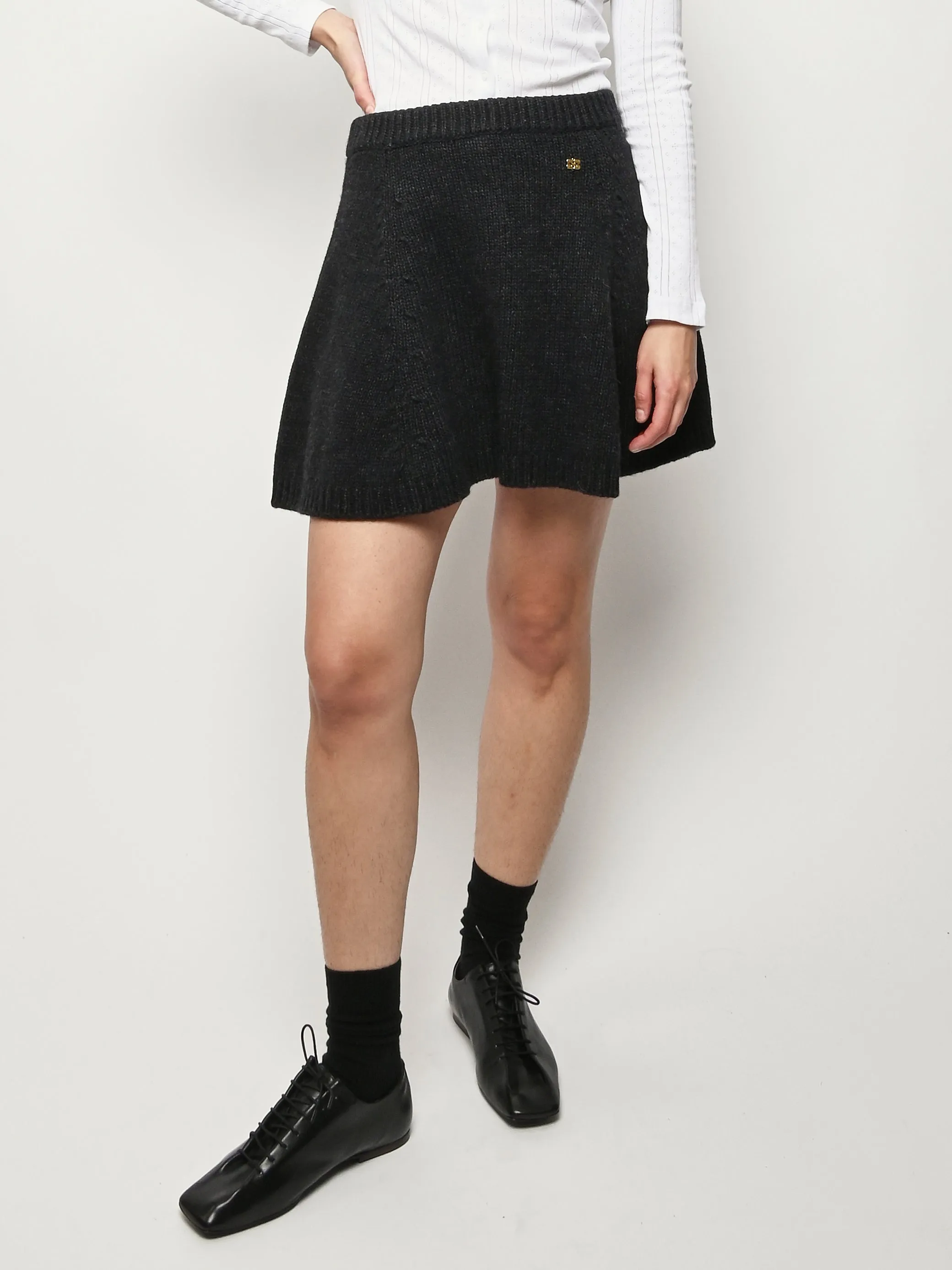 Phantom Chunky Wool Mix Mini Skirt sold by Frances May Houseline product image thumbnail 2