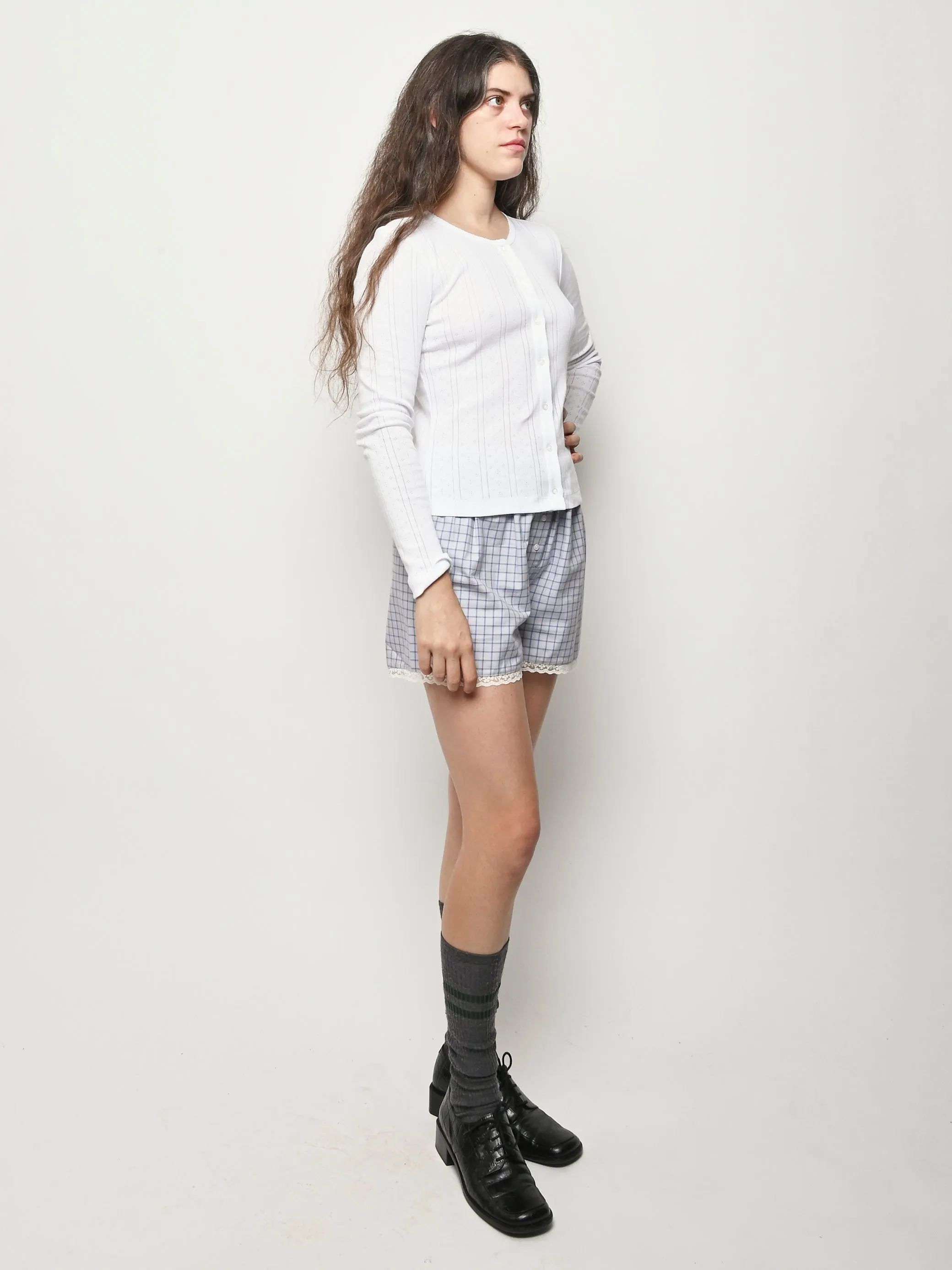 The Cardigan White Pointelle sold by Frances May Houseline product image thumbnail 5