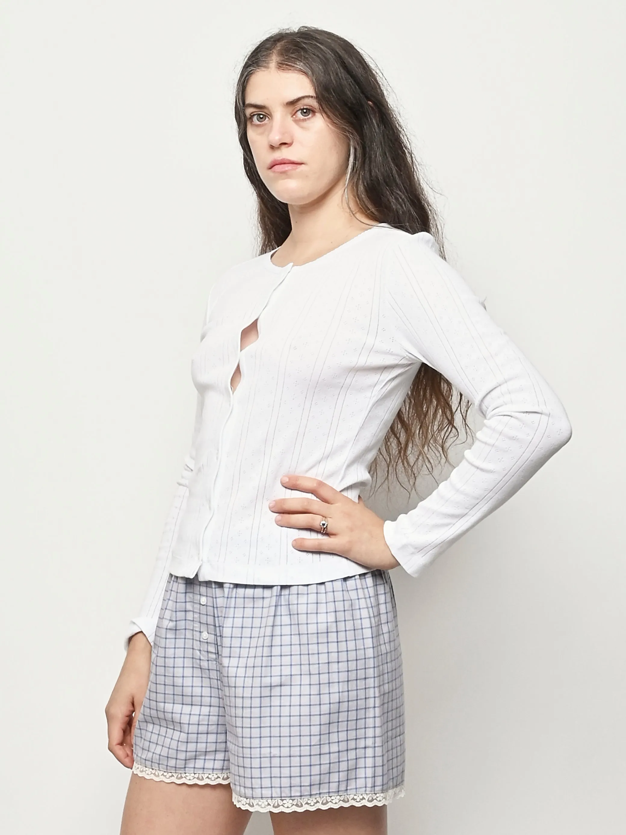 The Cardigan White Pointelle sold by Frances May Houseline product image thumbnail 2