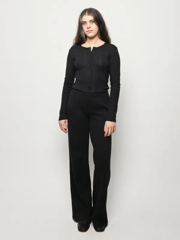 The Cardigan Black Pointelle sold by Frances May Houseline